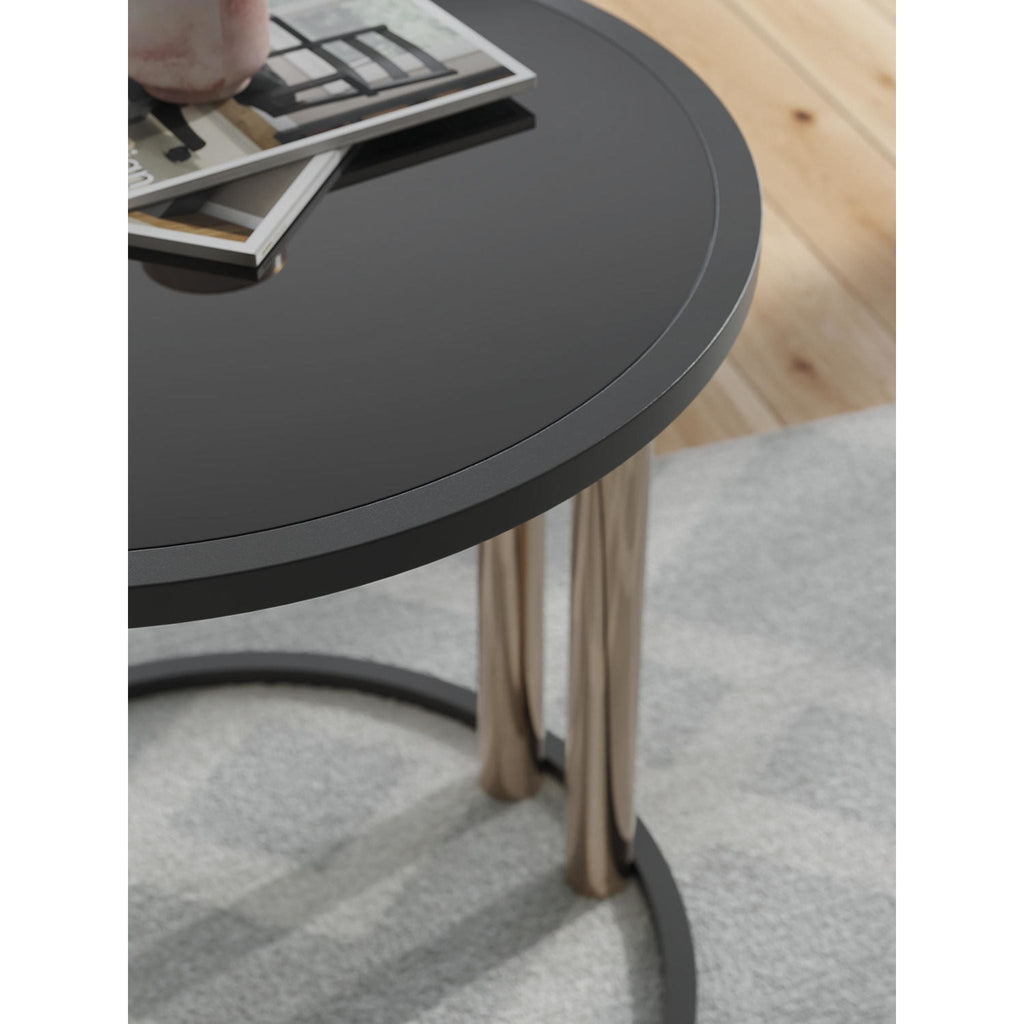 Lot de 3 tables Hannerly - Finition noir/doré