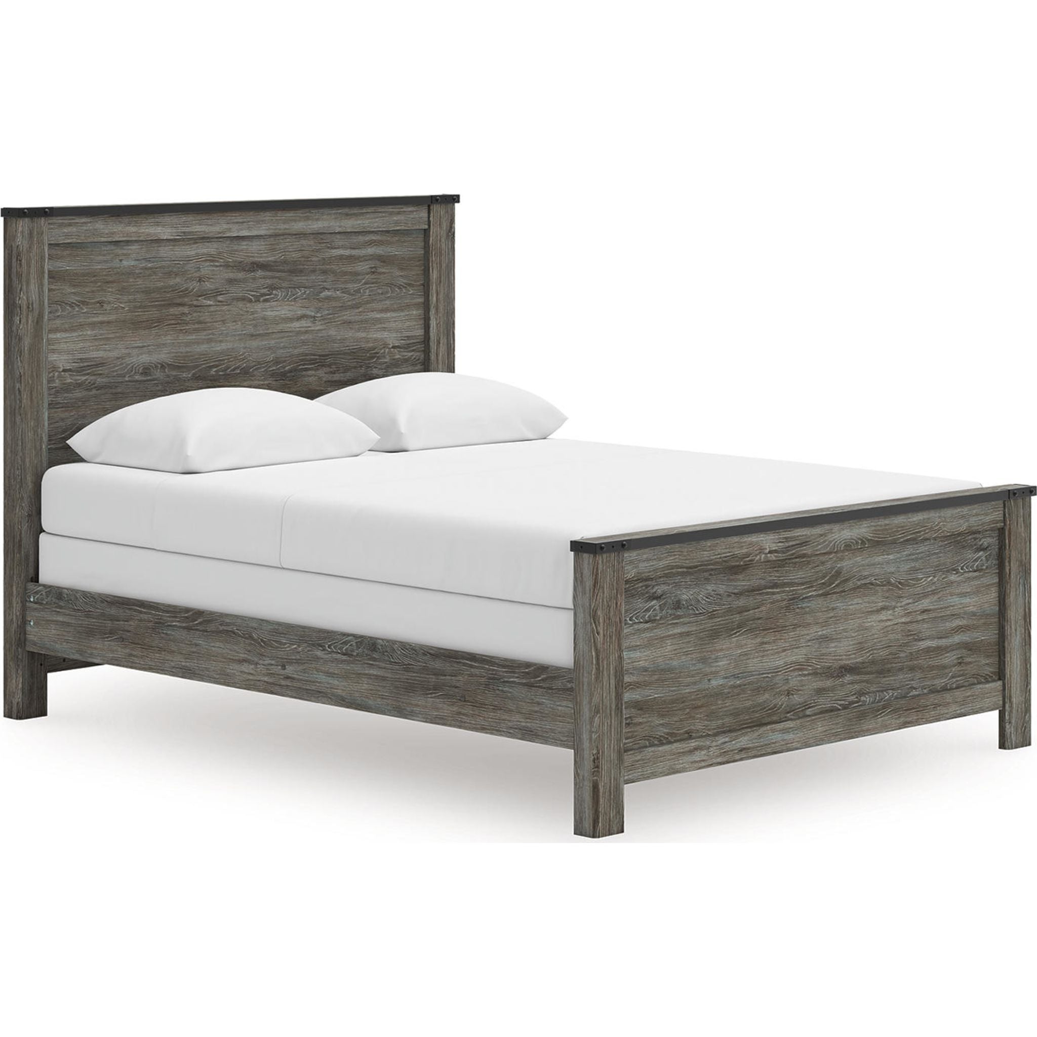 Lit à panneaux Queen Frandern - Noir/Gris