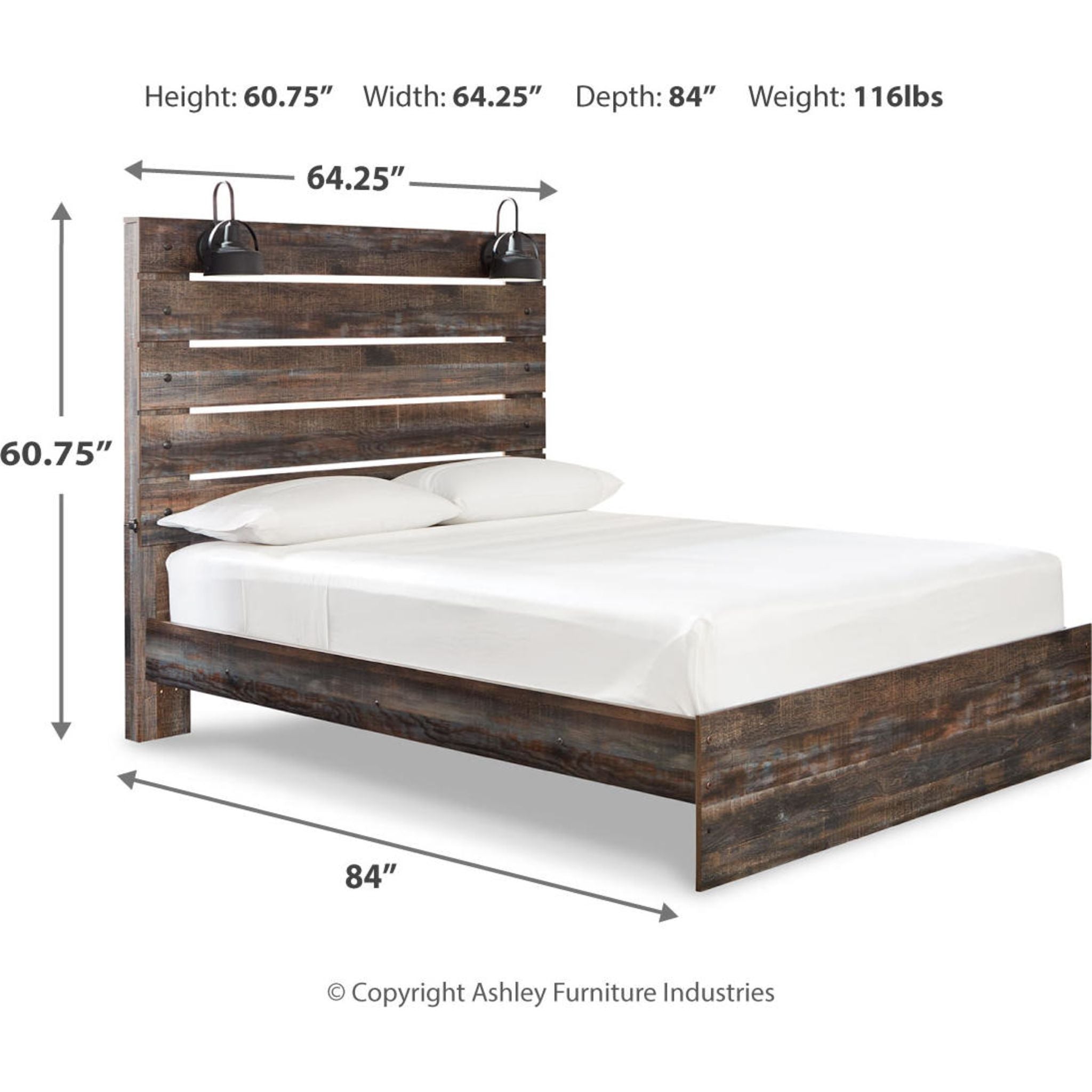 Lit à panneaux Drystan - Multi