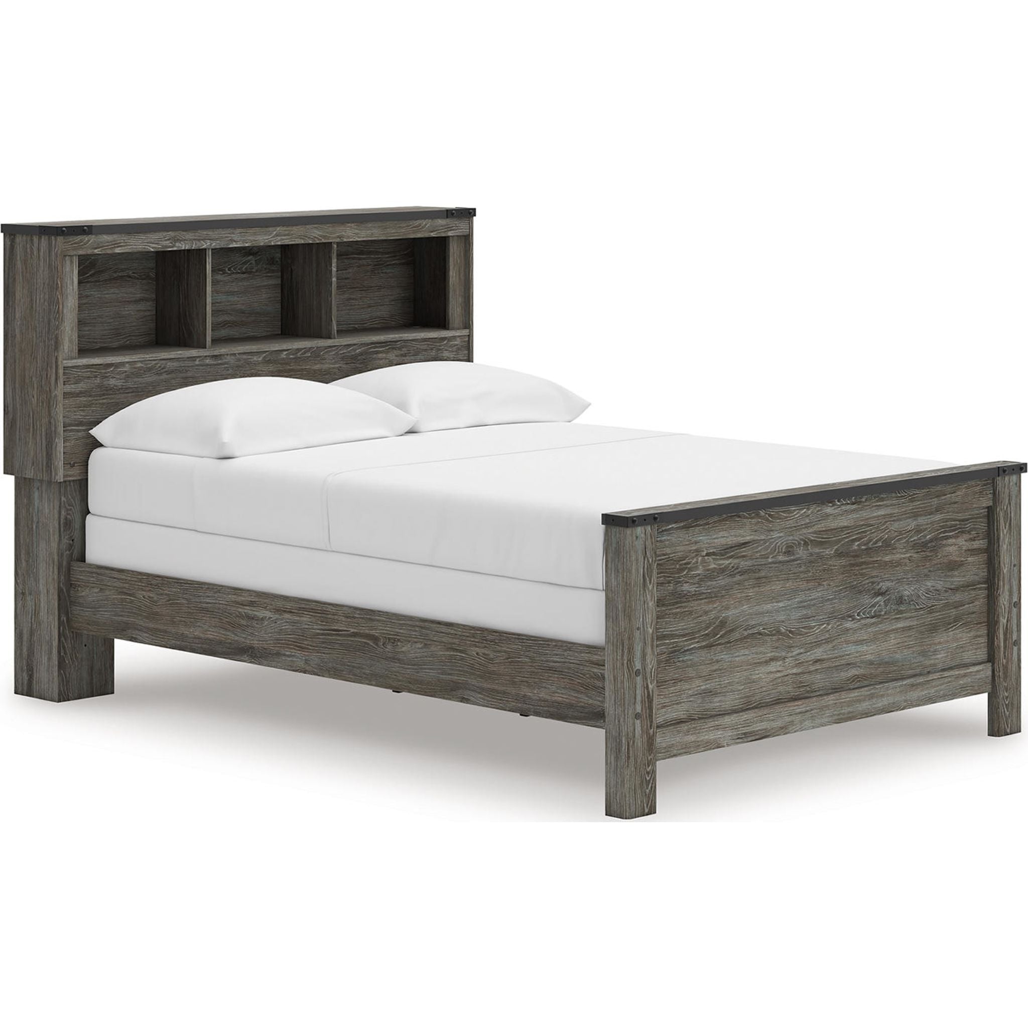 Lit bibliothèque complet Frandern - Gris