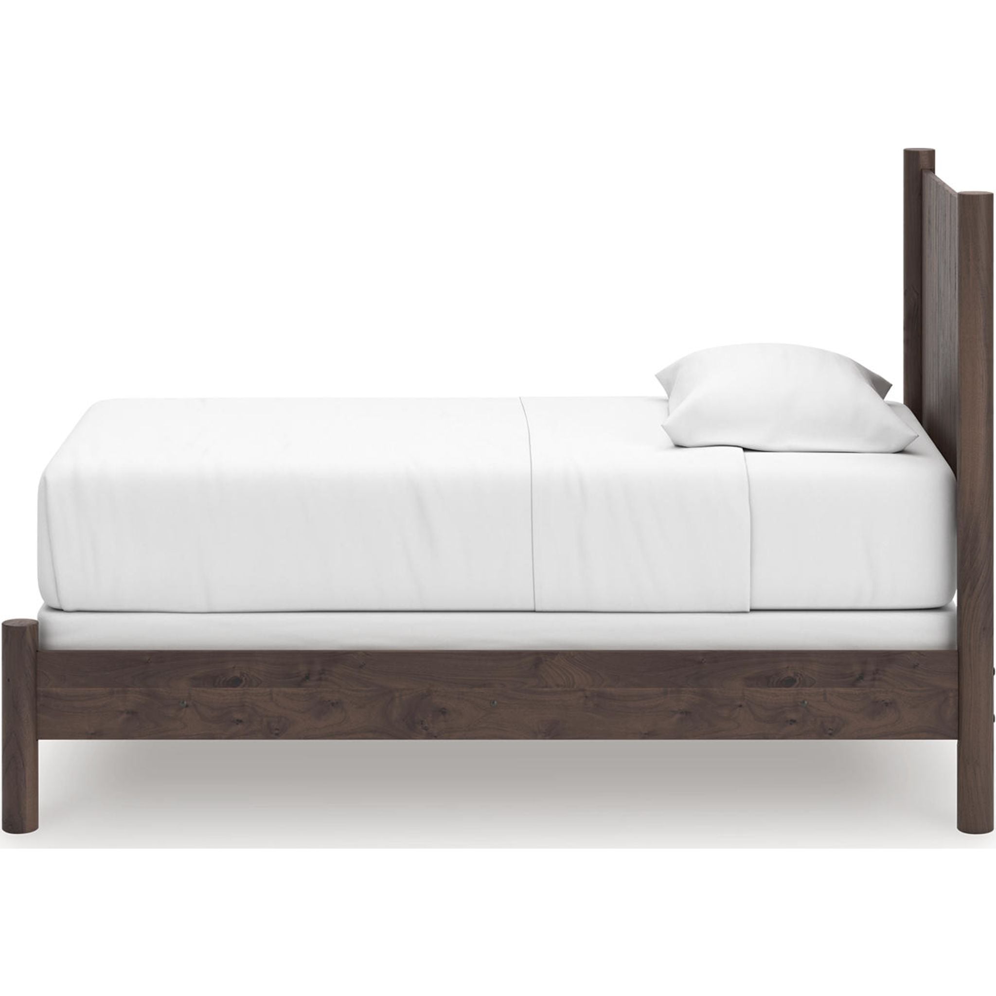 Lit simple à panneaux Pamytta - Marron