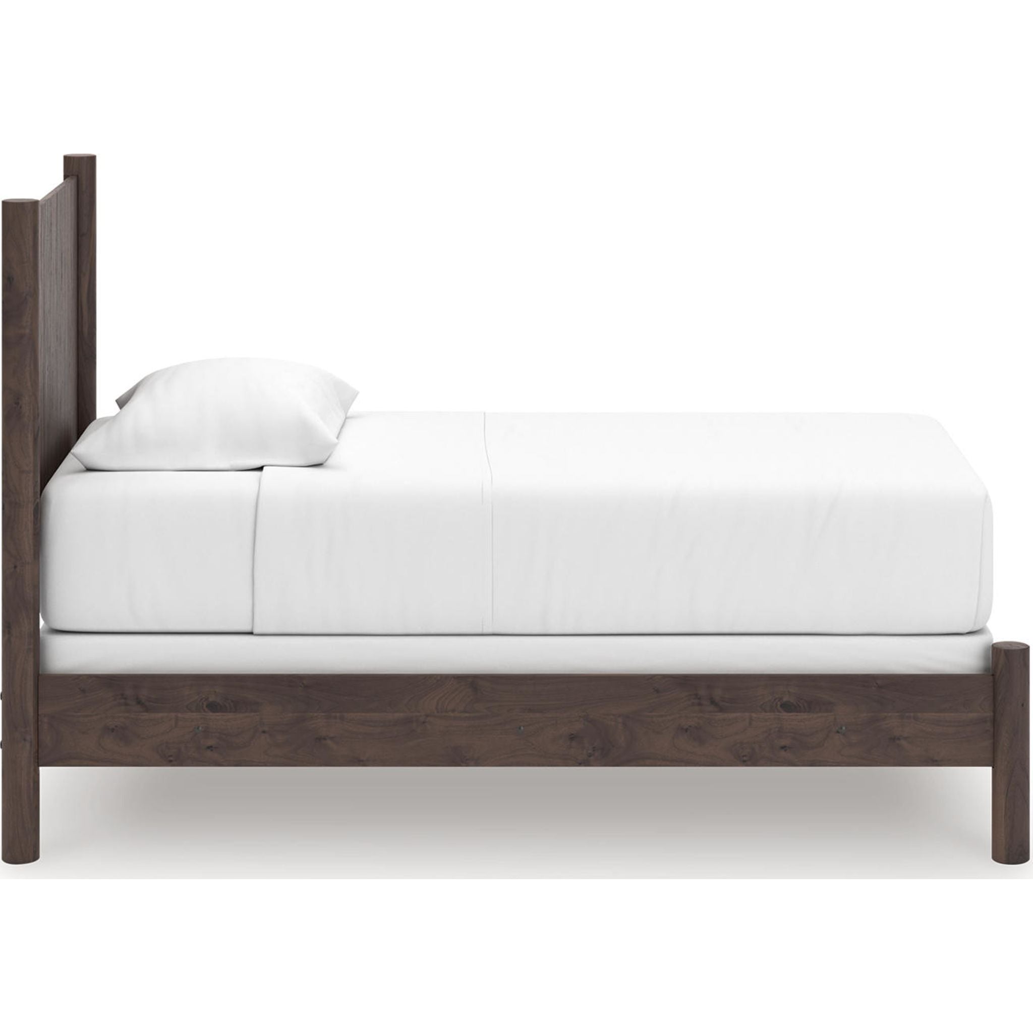 Lit simple à panneaux Pamytta - Marron