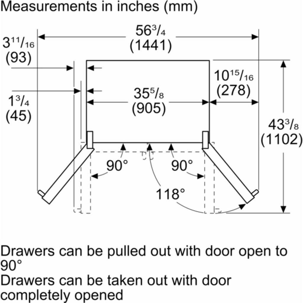 Réfrigérateur à portes françaises Bosch (B36CD50SNS) - Acier inoxydable
