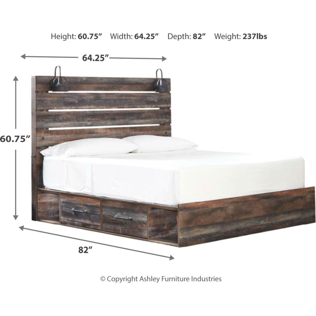 Chambre à coucher avec rangement Drystan 5 pièces pour très grand lit - Multi