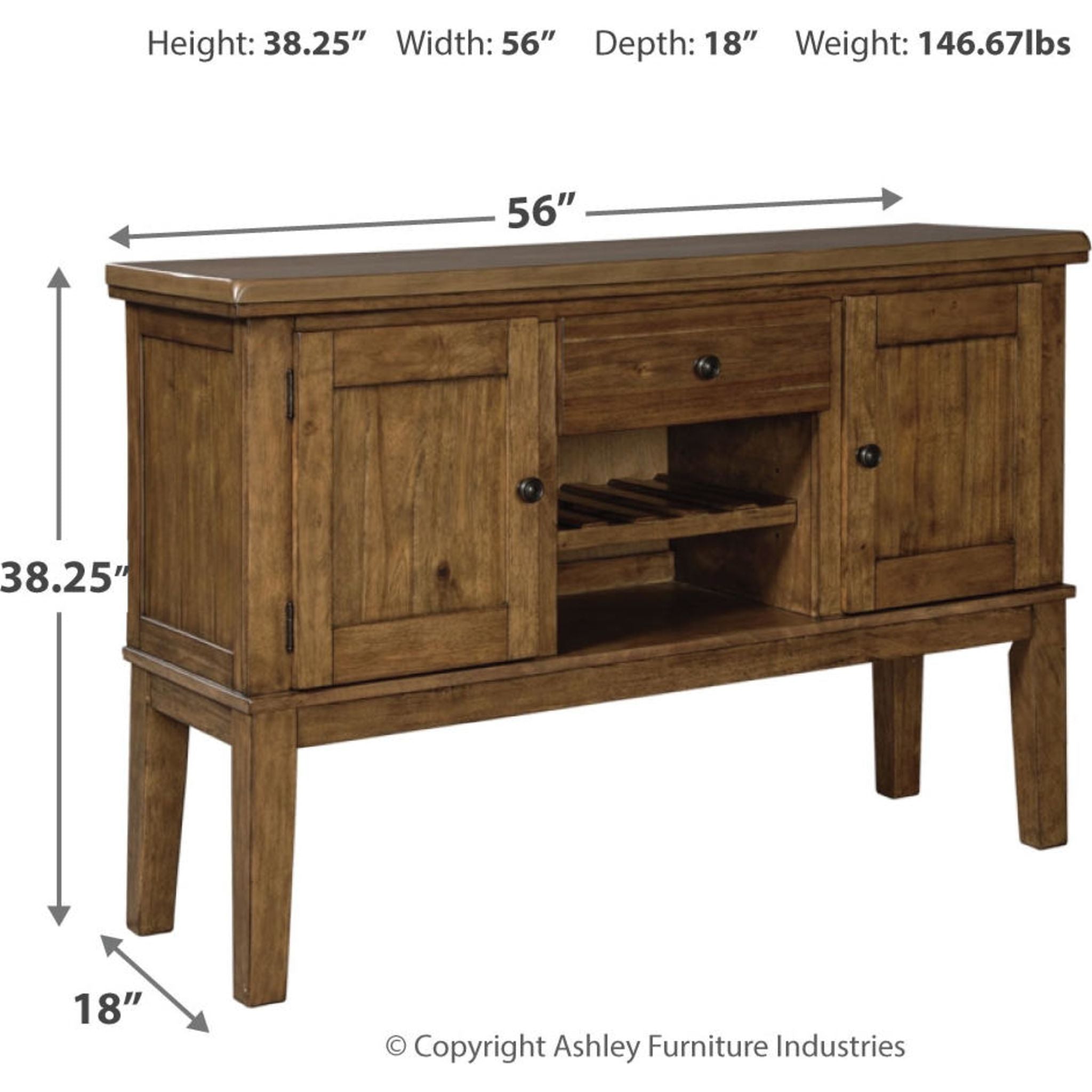 Serveur de salle à manger Ralene - Brun moyen - (D594-60)
