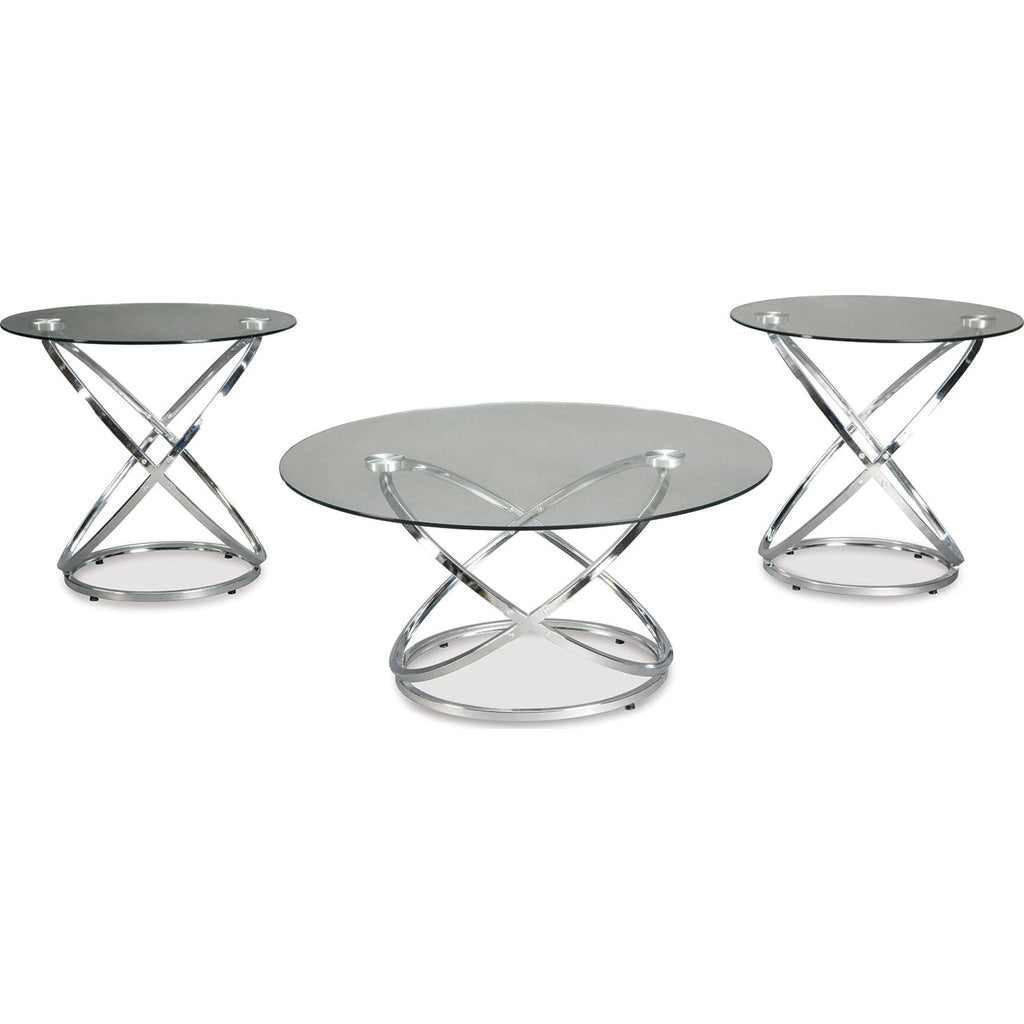 Lot de 3 tables Hollynyx - Finition chromée