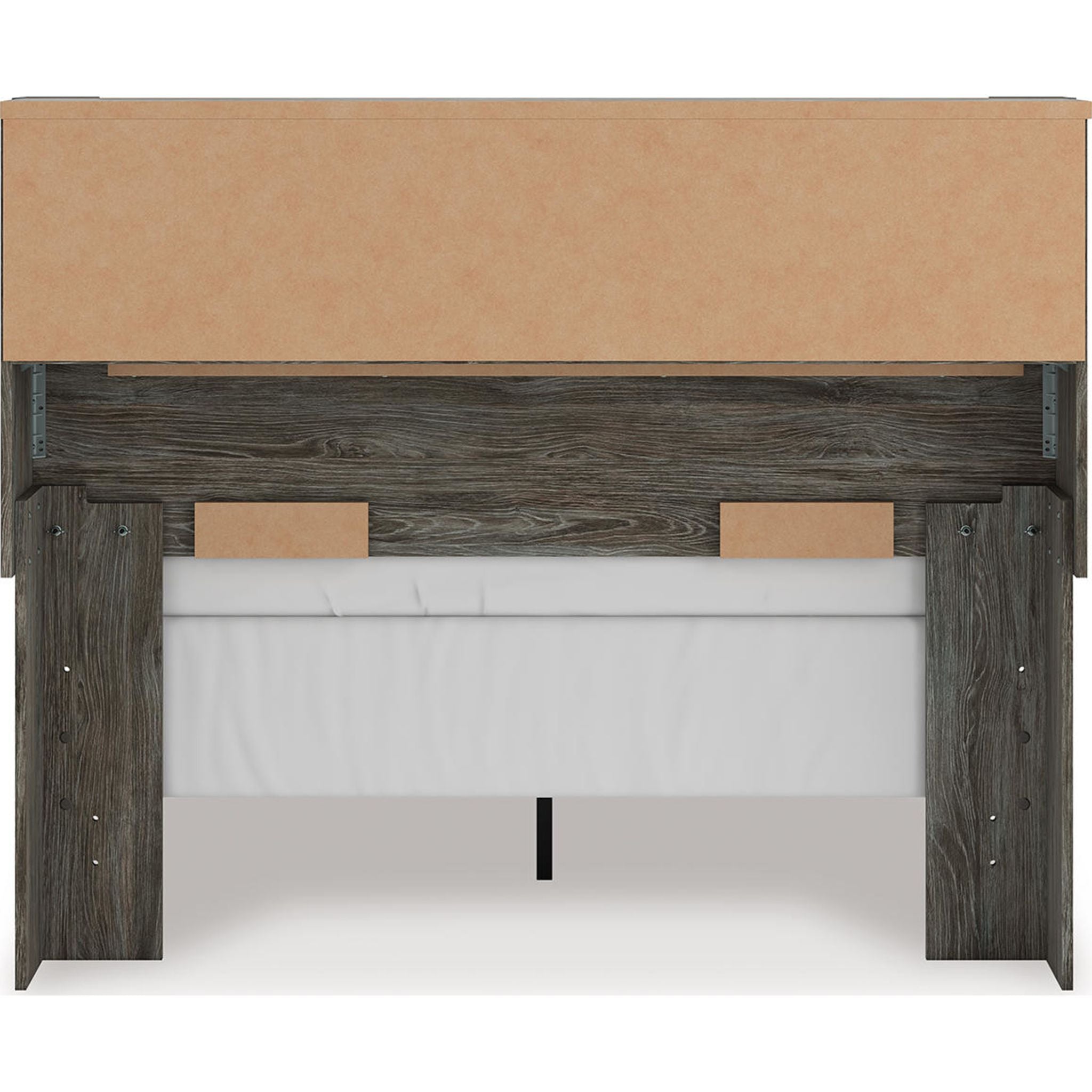 Lit bibliothèque complet Frandern - Gris