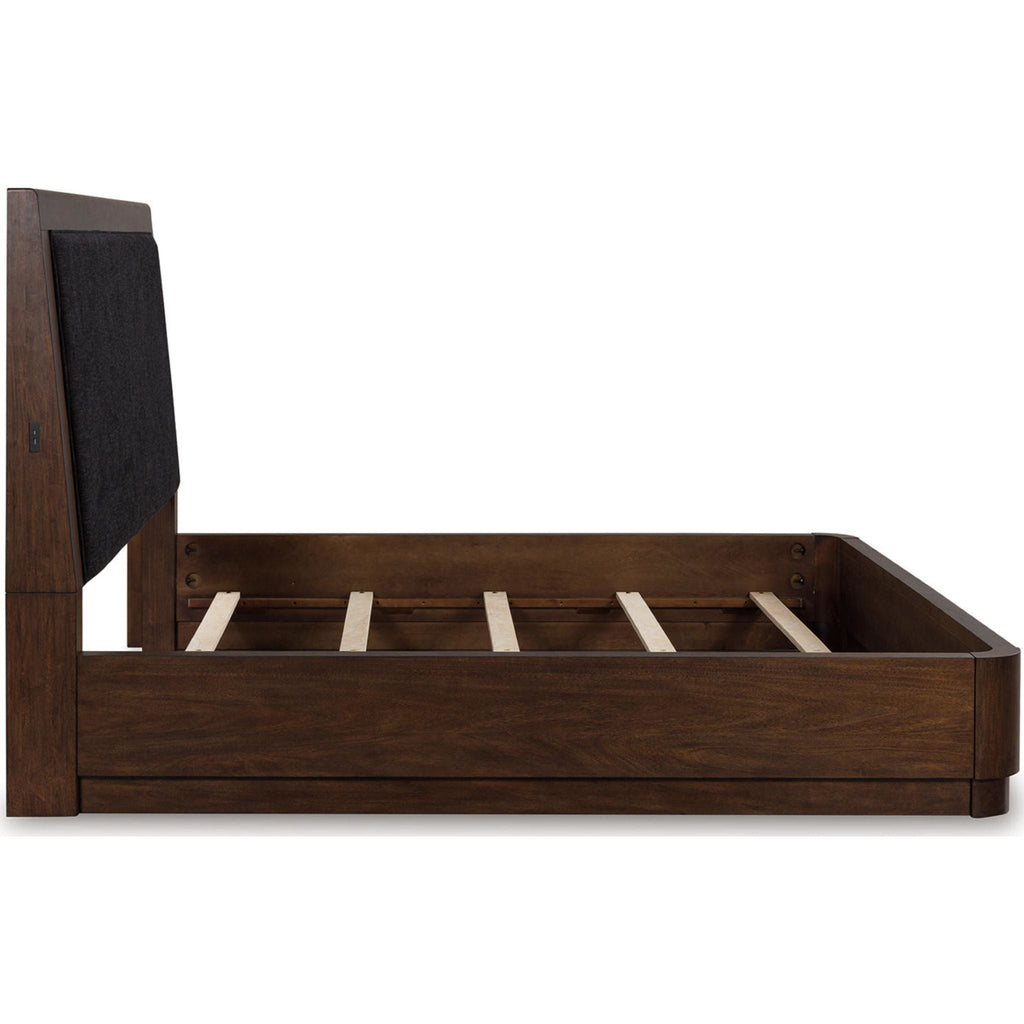 Lit à panneaux Dilenno - Marron foncé