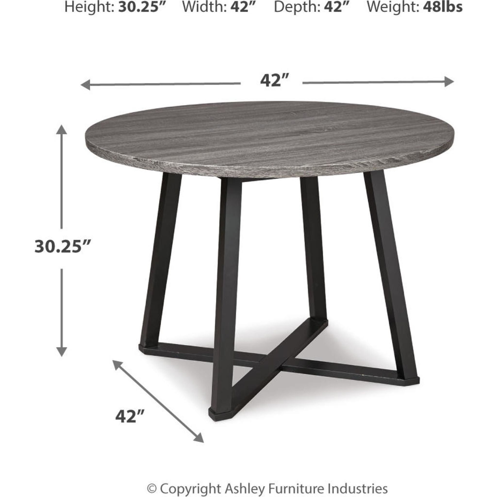 Table à manger Centiar - Gris/Noir - (D372-16)
