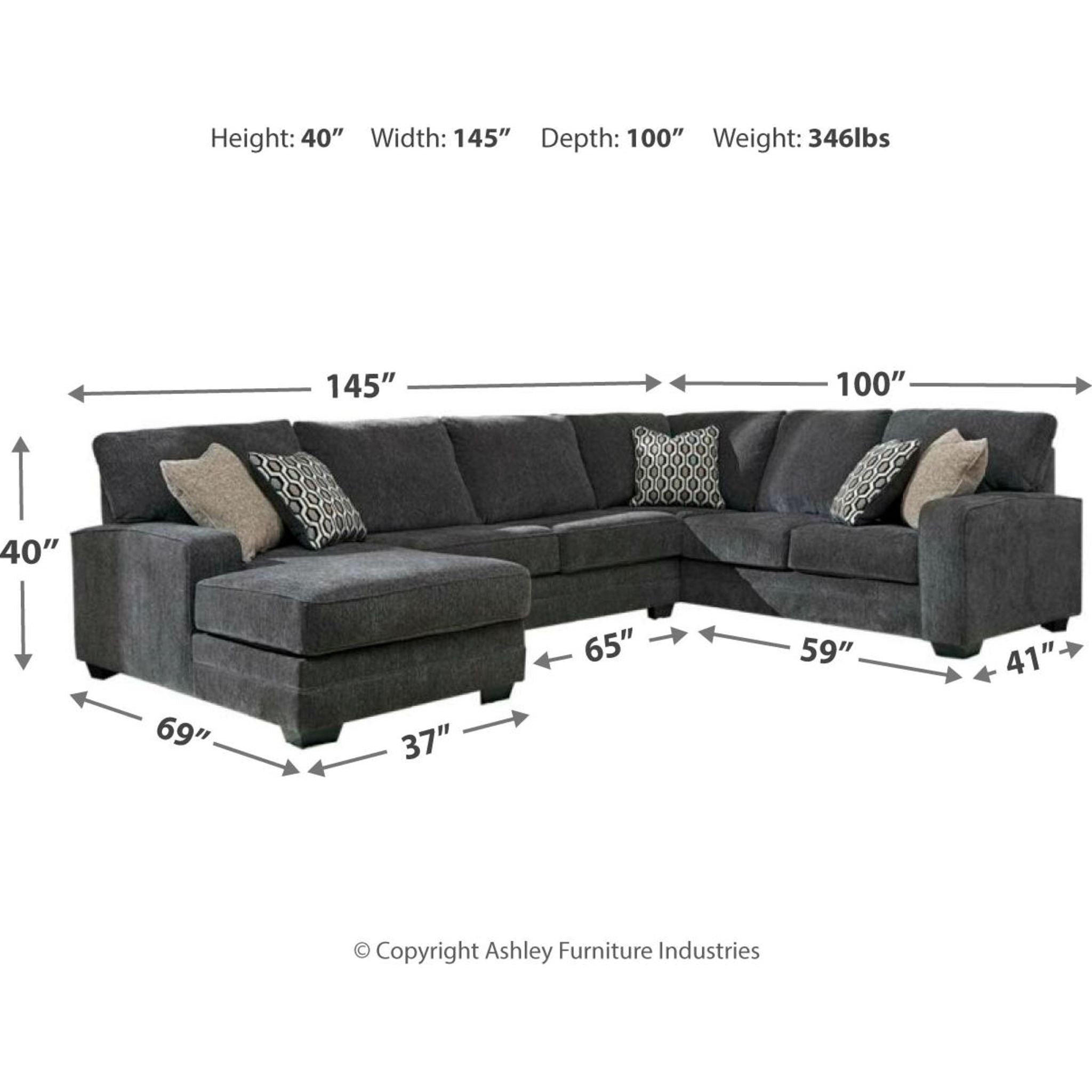 Canapé sectionnel 3 pièces avec méridienne