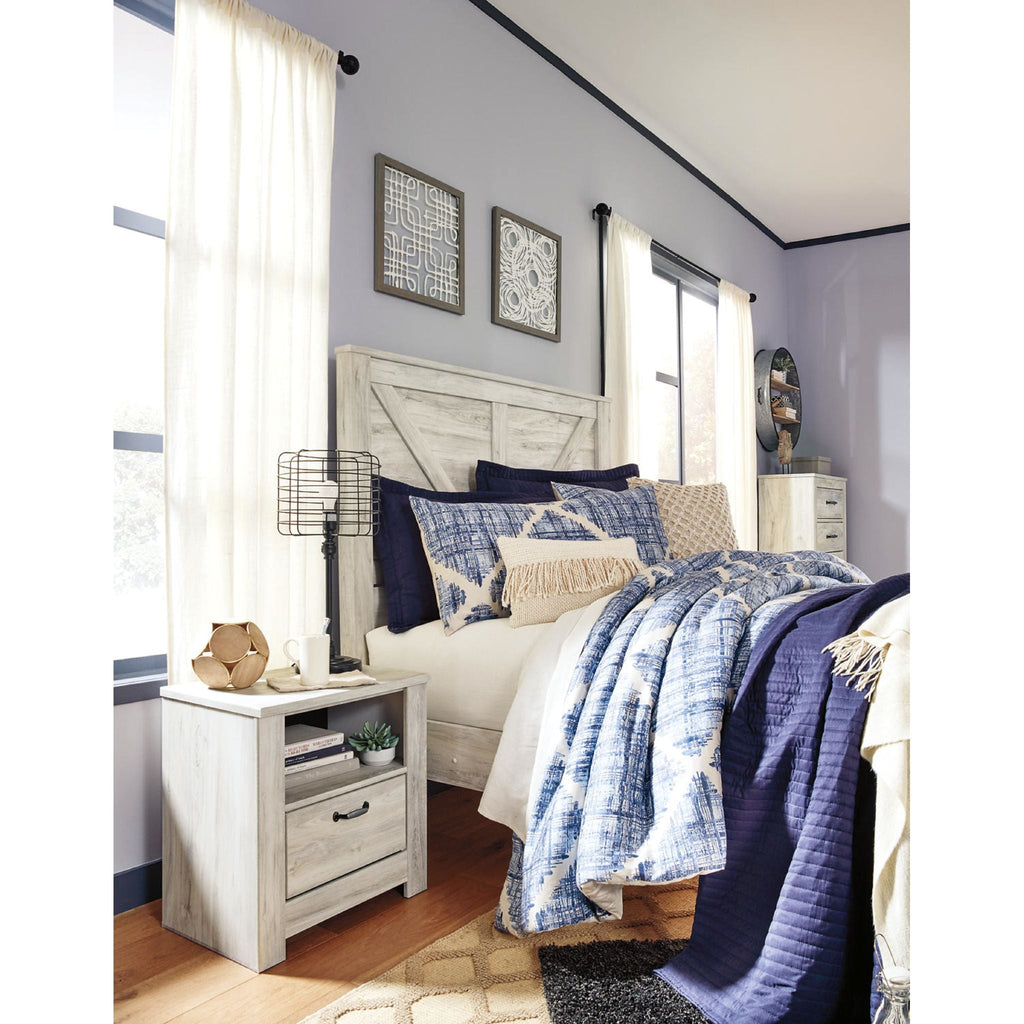 Lit queen-size Bellaby - Blanc délavé