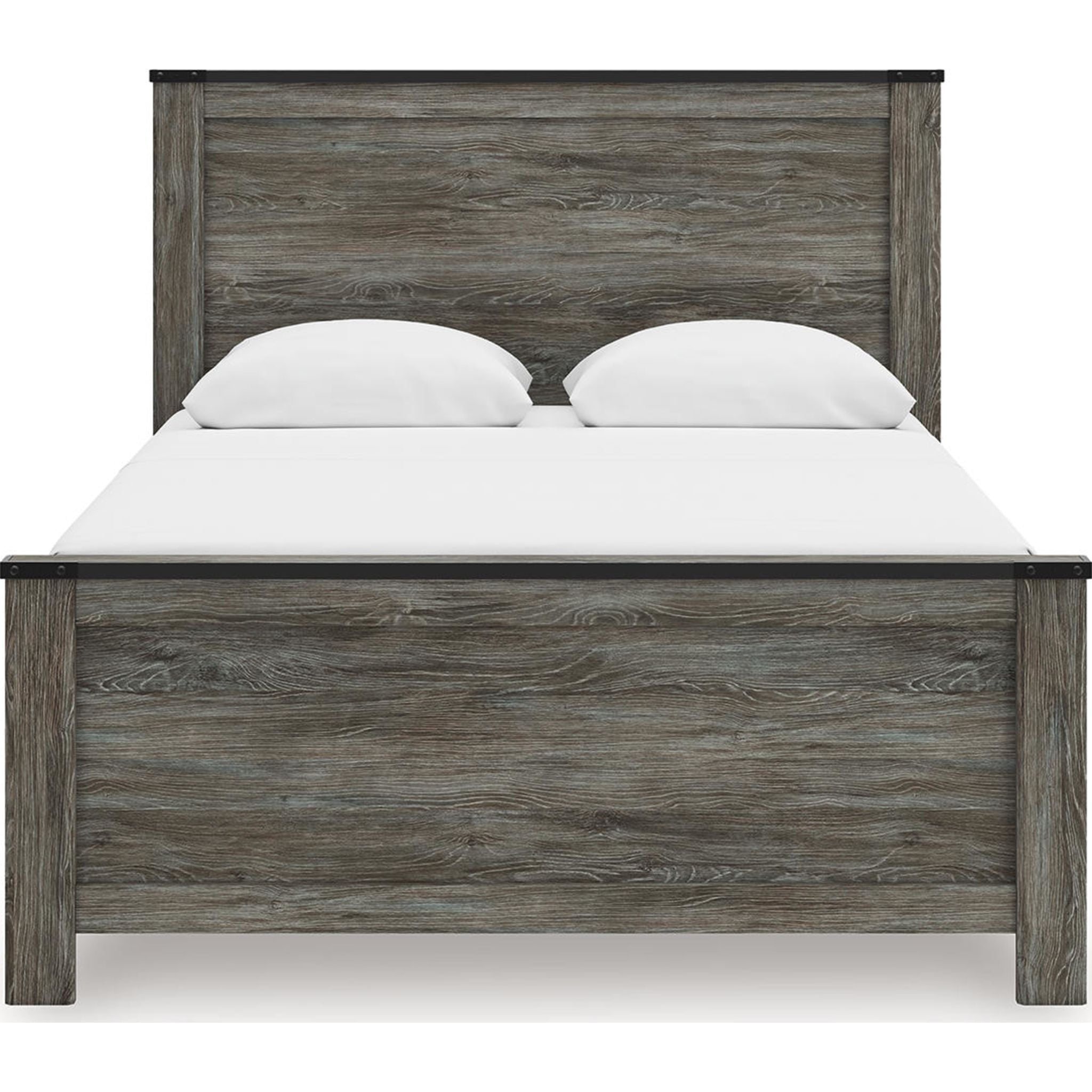 Lit à panneaux Queen Frandern - Noir/Gris