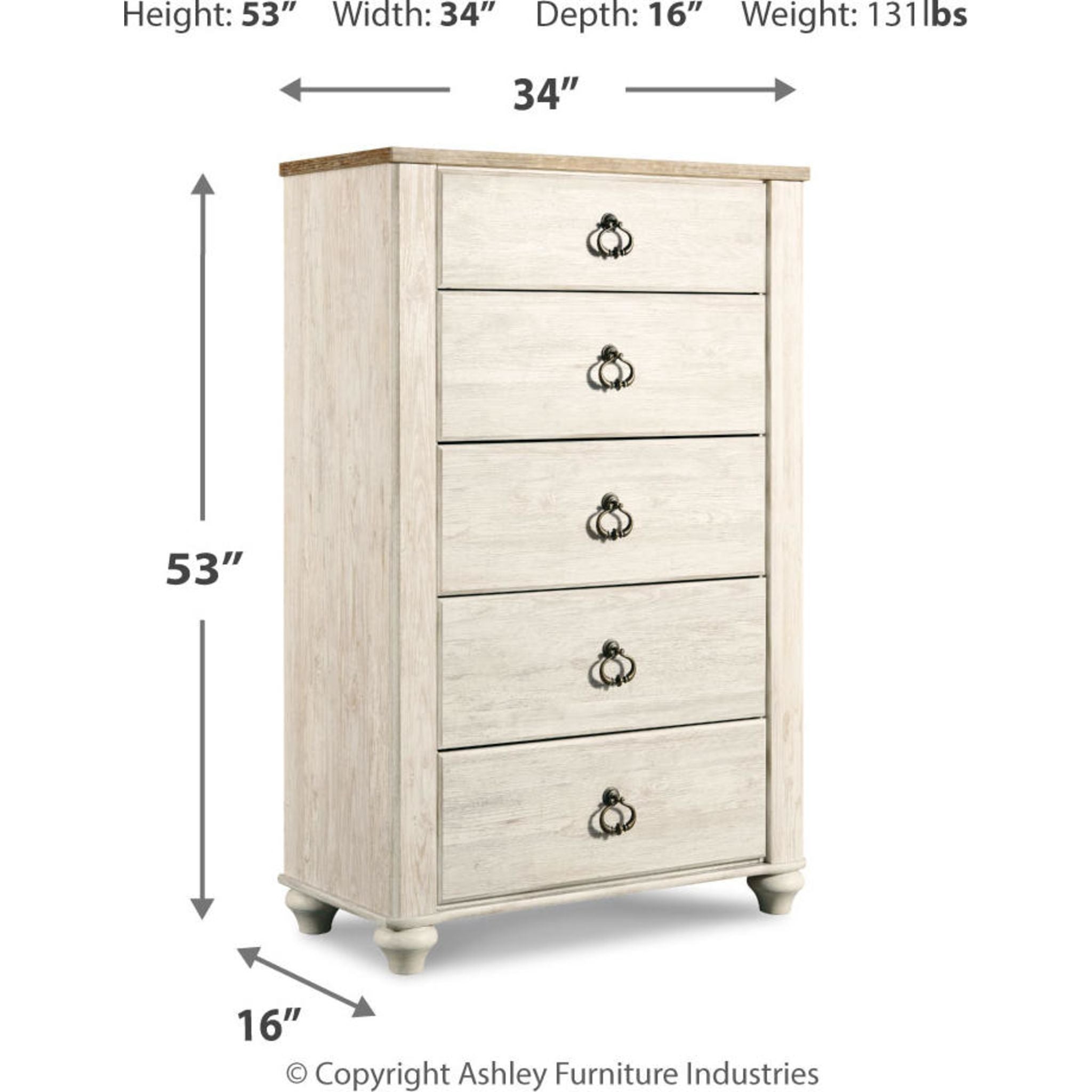 Coffre Willowton - Blanchi à la chaux