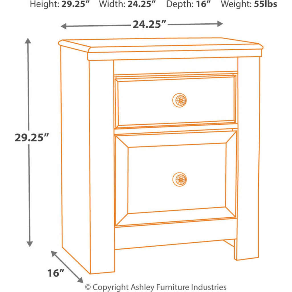 Table de chevet Paxberry - Blanc délavé