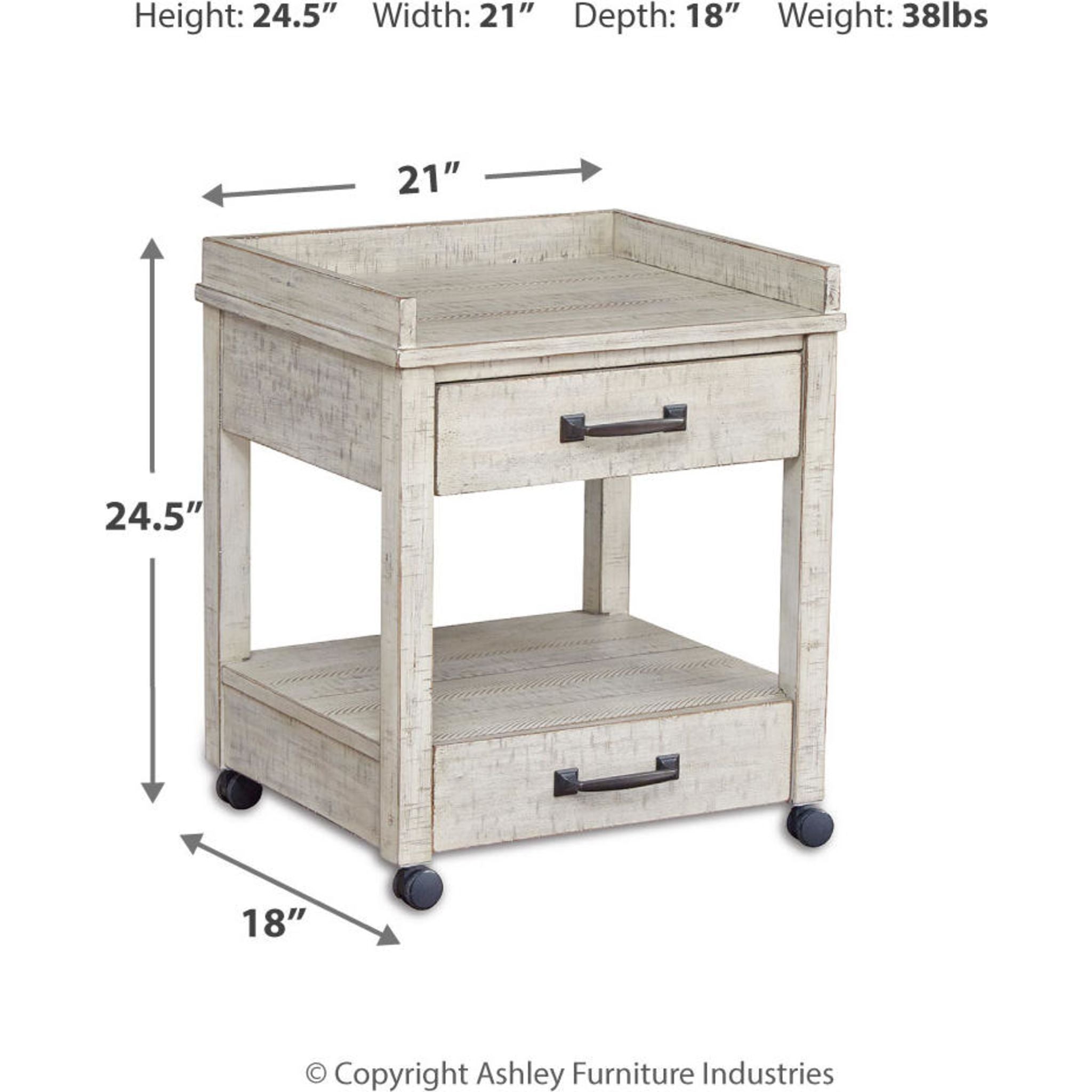 Support d'imprimante Carynhurst - Blanchi à la chaux