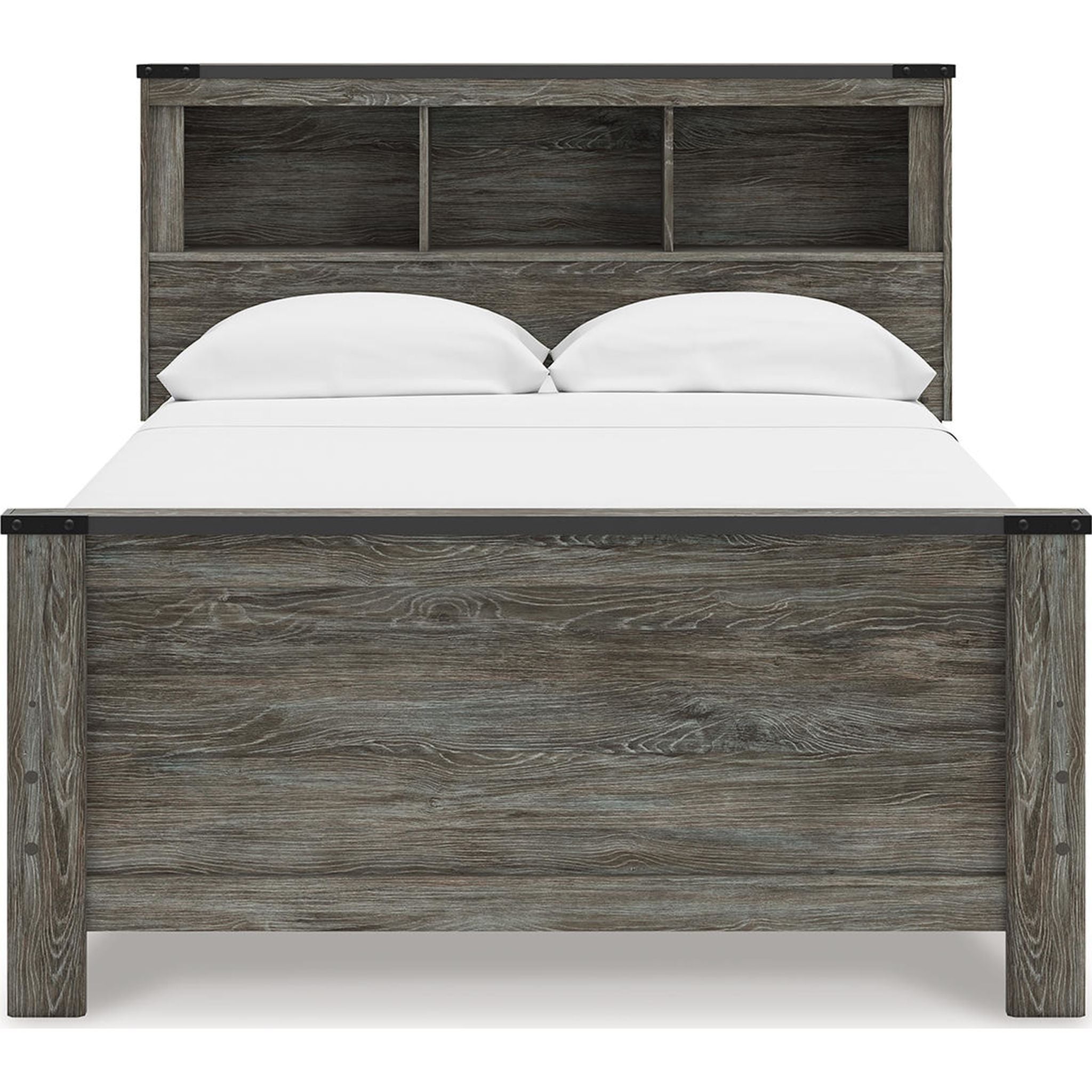 Lit bibliothèque complet Frandern - Gris