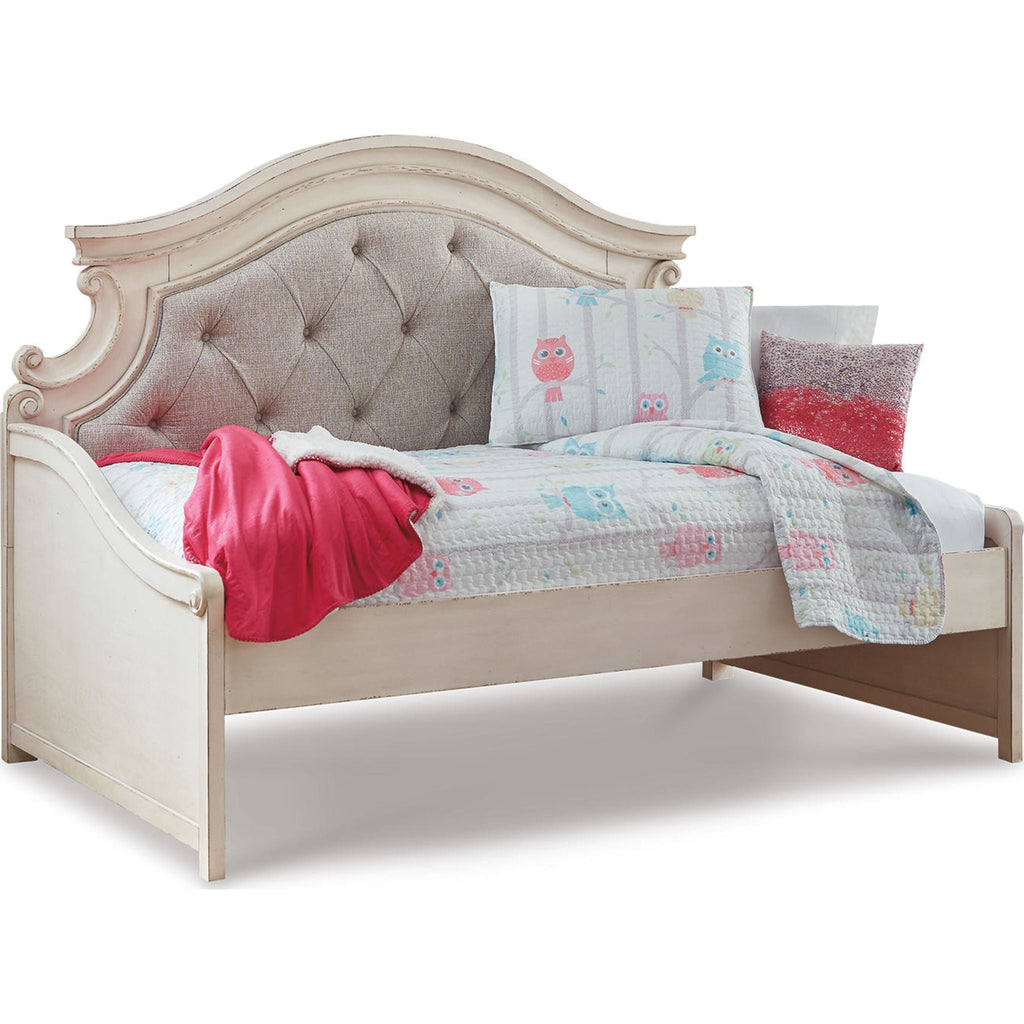 Lit de repos double Realyn - Blanc écaillé