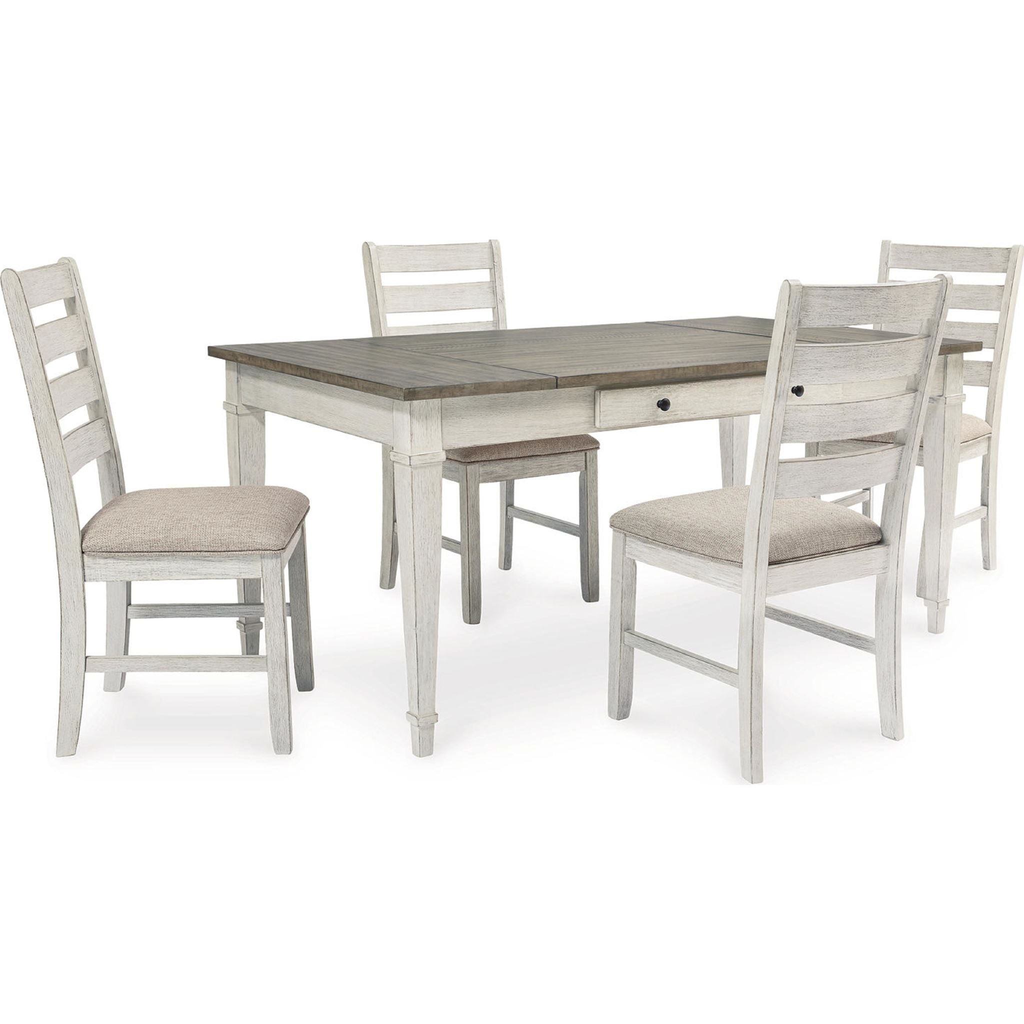 Table à manger Skempton - Blanc/Marron clair - (D394-25)