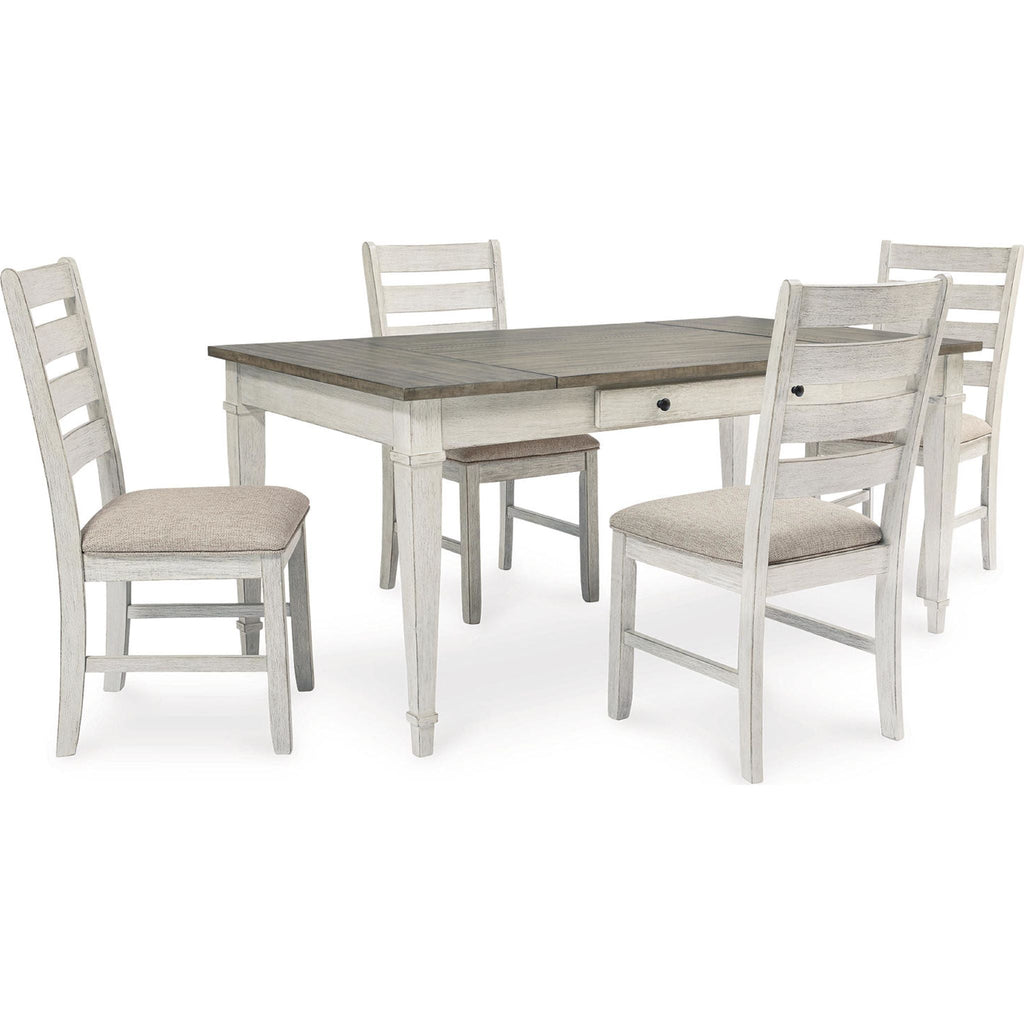 Table à manger Skempton - Blanc/Marron clair - (D394-25)