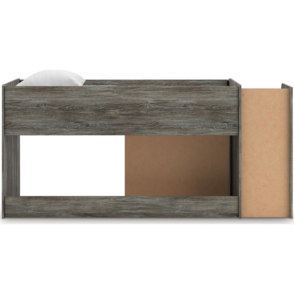 Lit mezzanine simple Frandern avec rangement - Gris