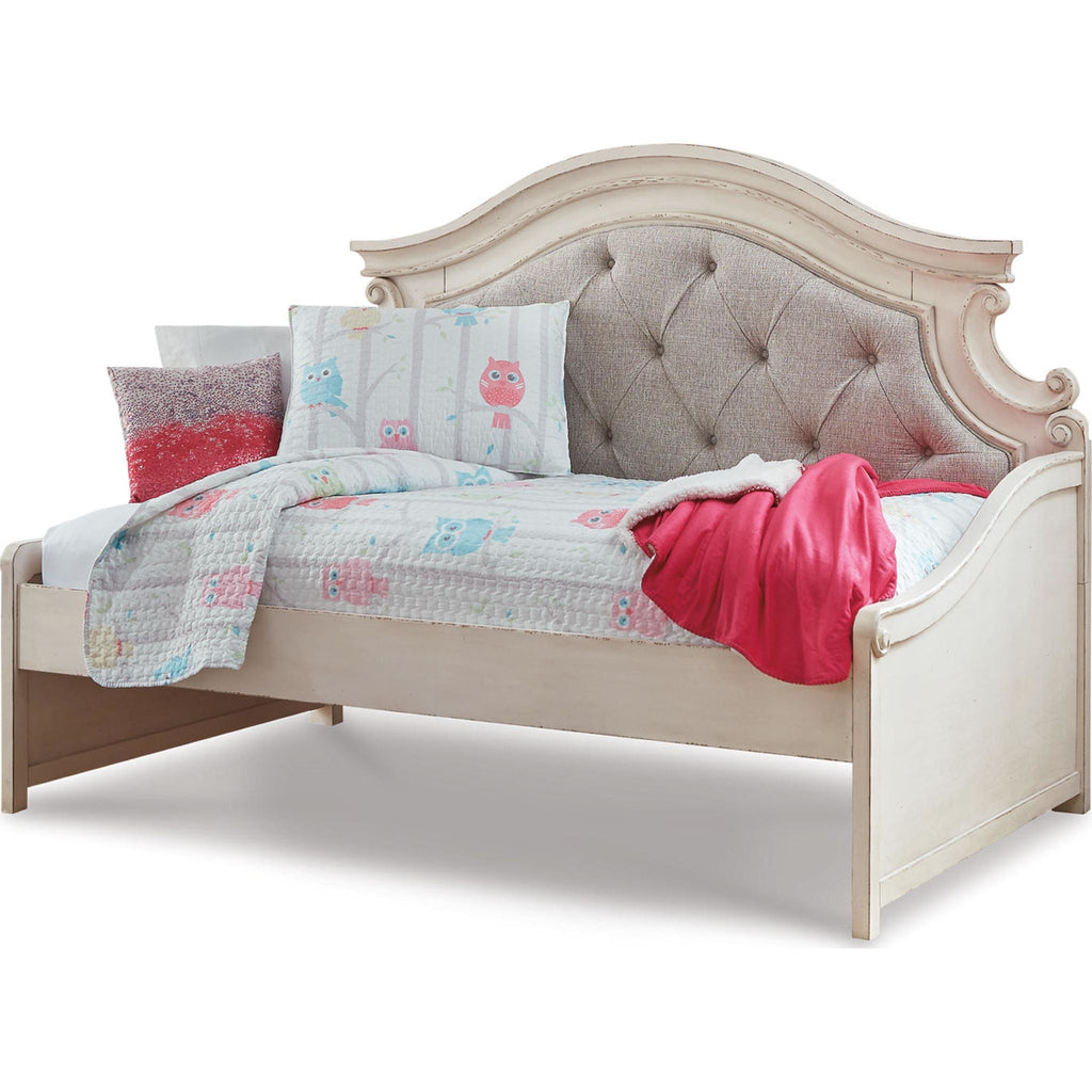 Lit de repos double Realyn - Blanc écaillé