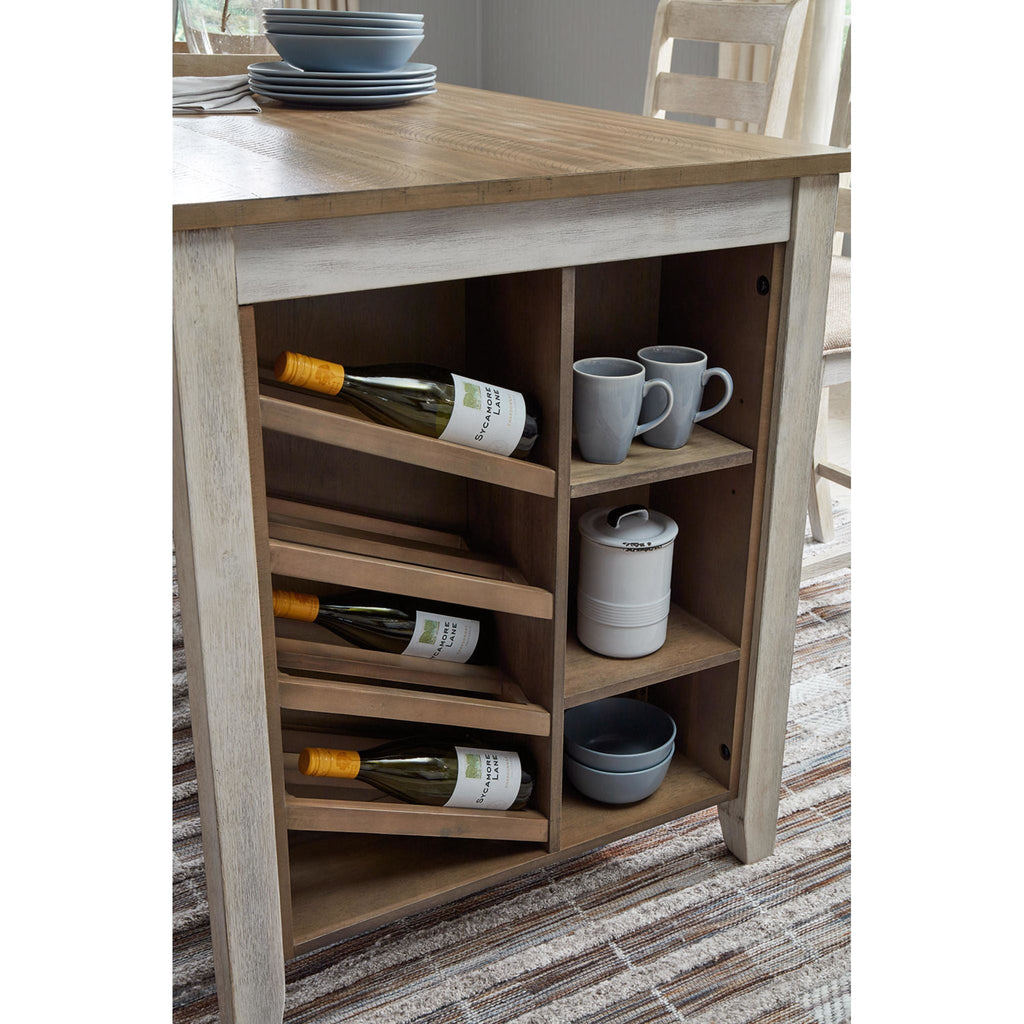 Table de bar Skempton - Blanc/marron clair - (D394-32)