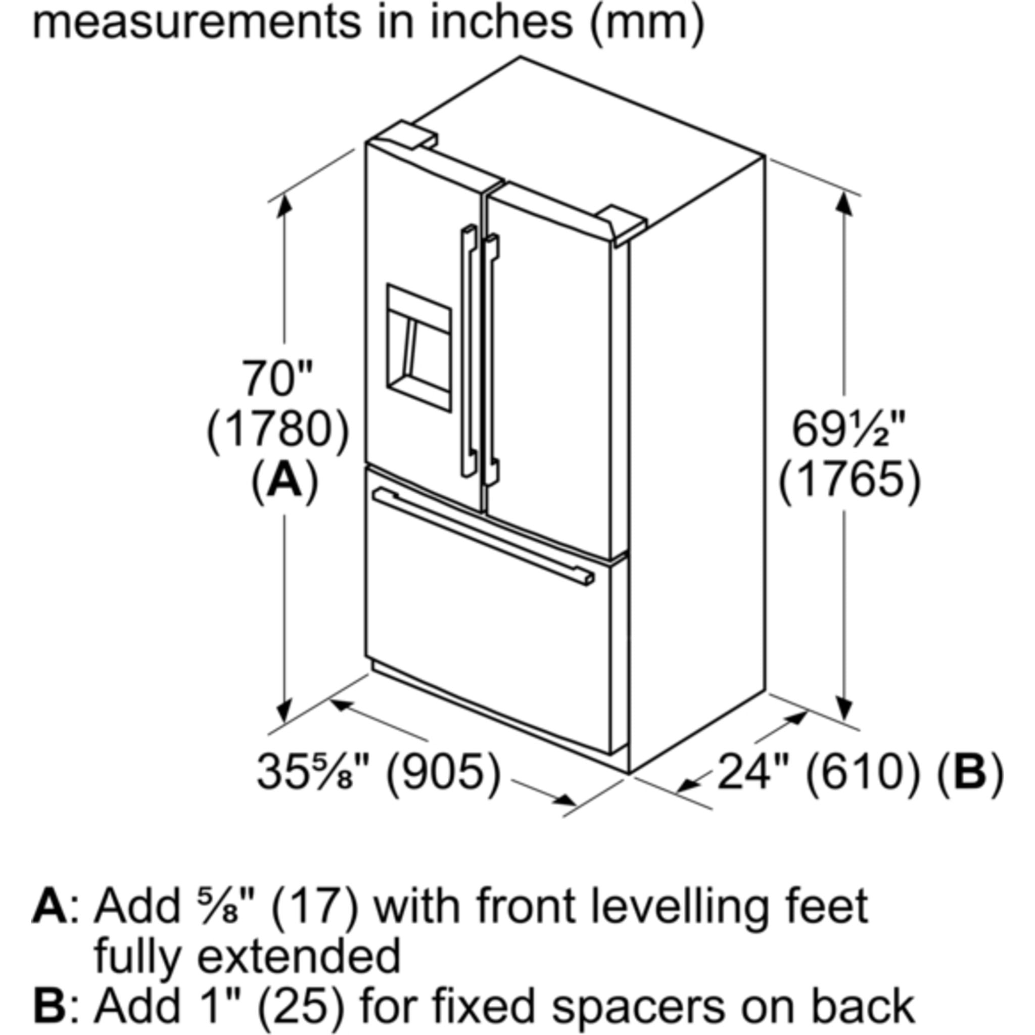 Réfrigérateur à portes françaises Bosch (B36CD50SNS) - Acier inoxydable