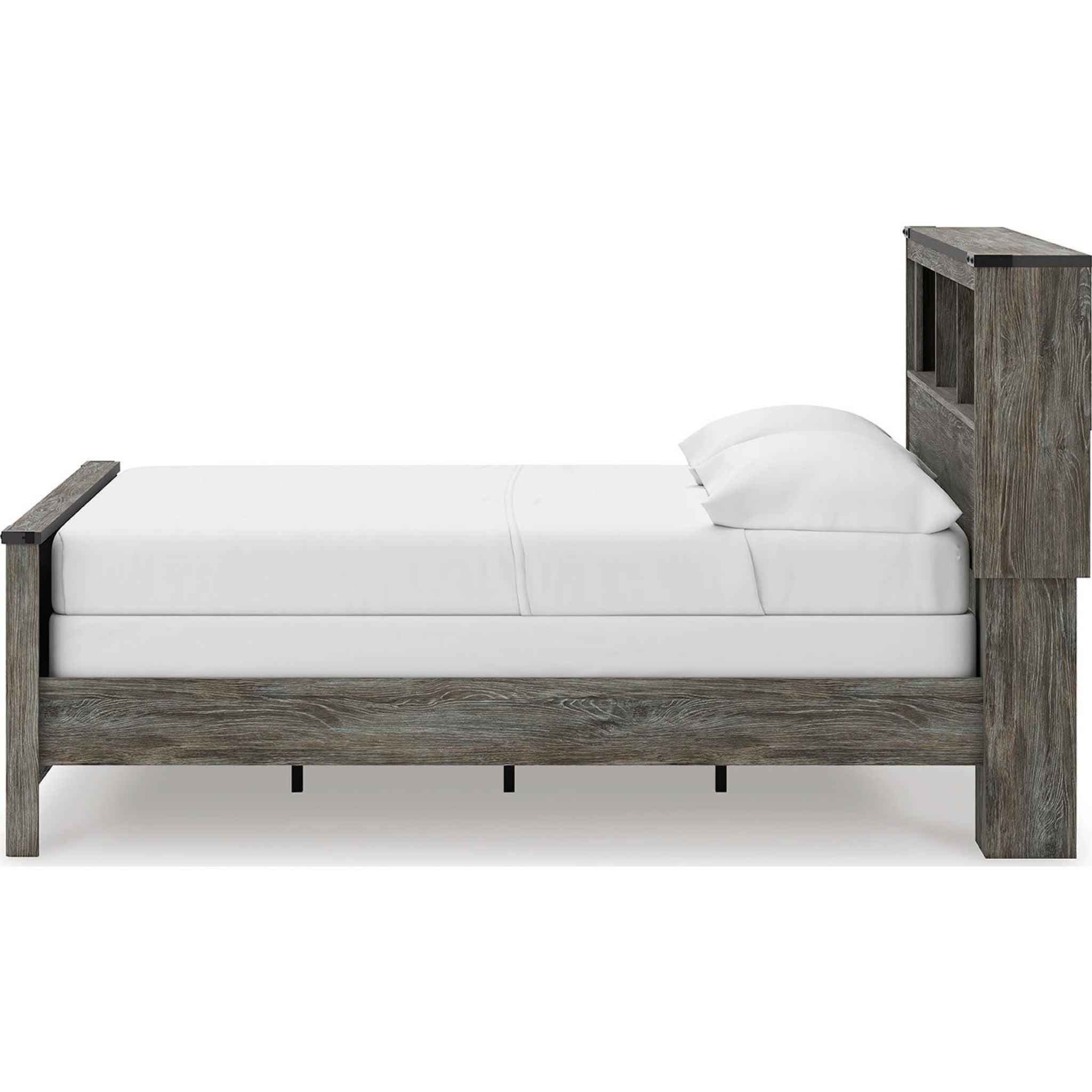 Lit bibliothèque complet Frandern - Gris