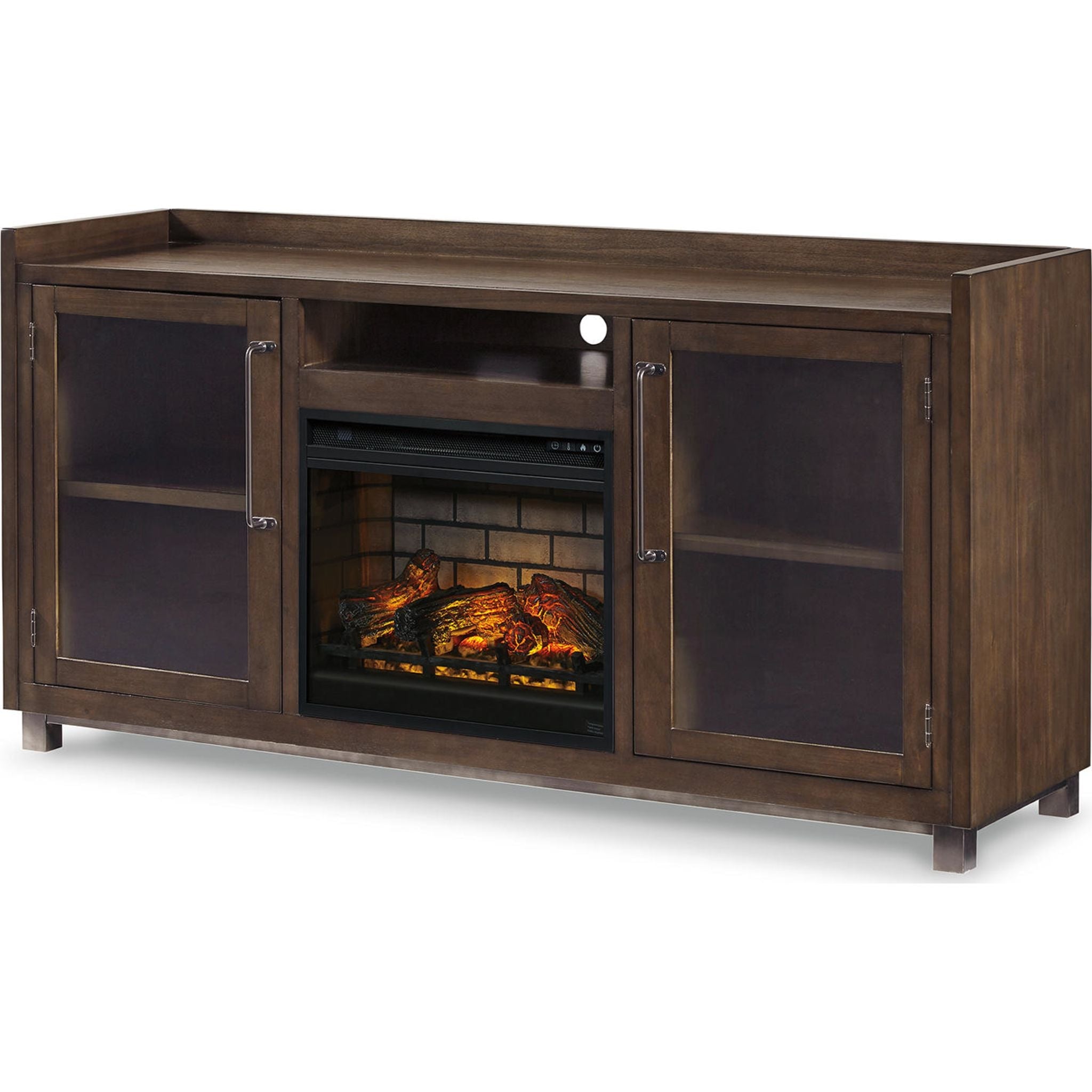 Meuble TV Starmore avec cheminée - Marron