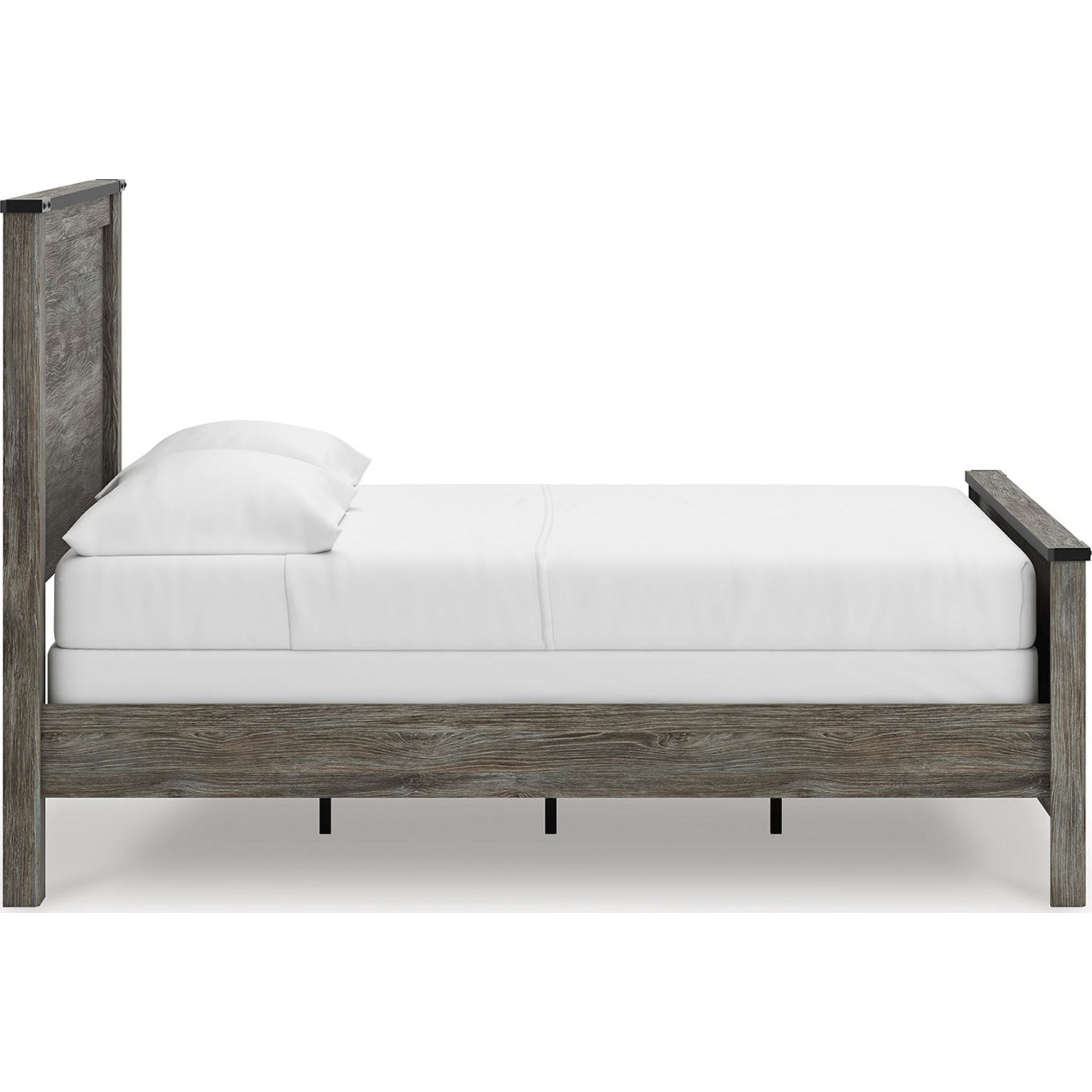 Lit à panneaux complet Frandern - Noir/Gris