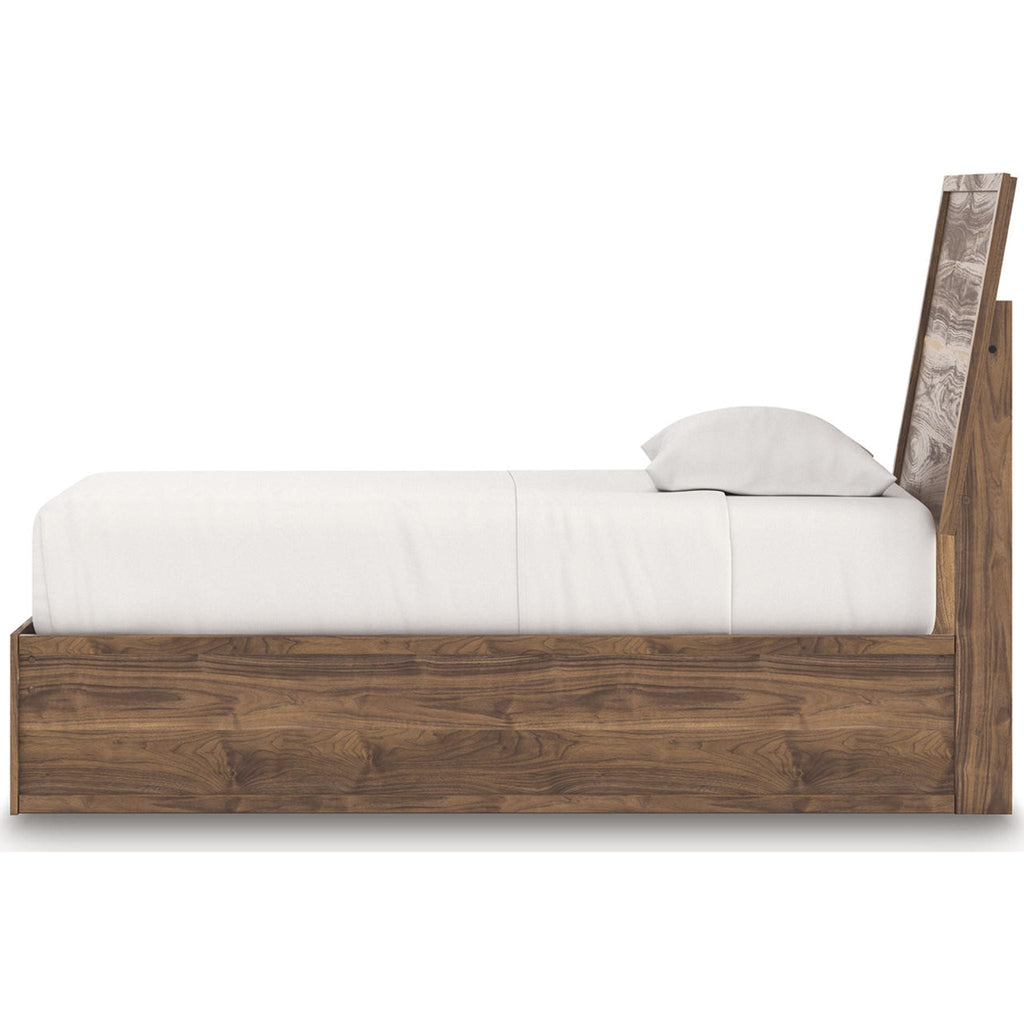 Lit simple à panneaux Chirason - Marron