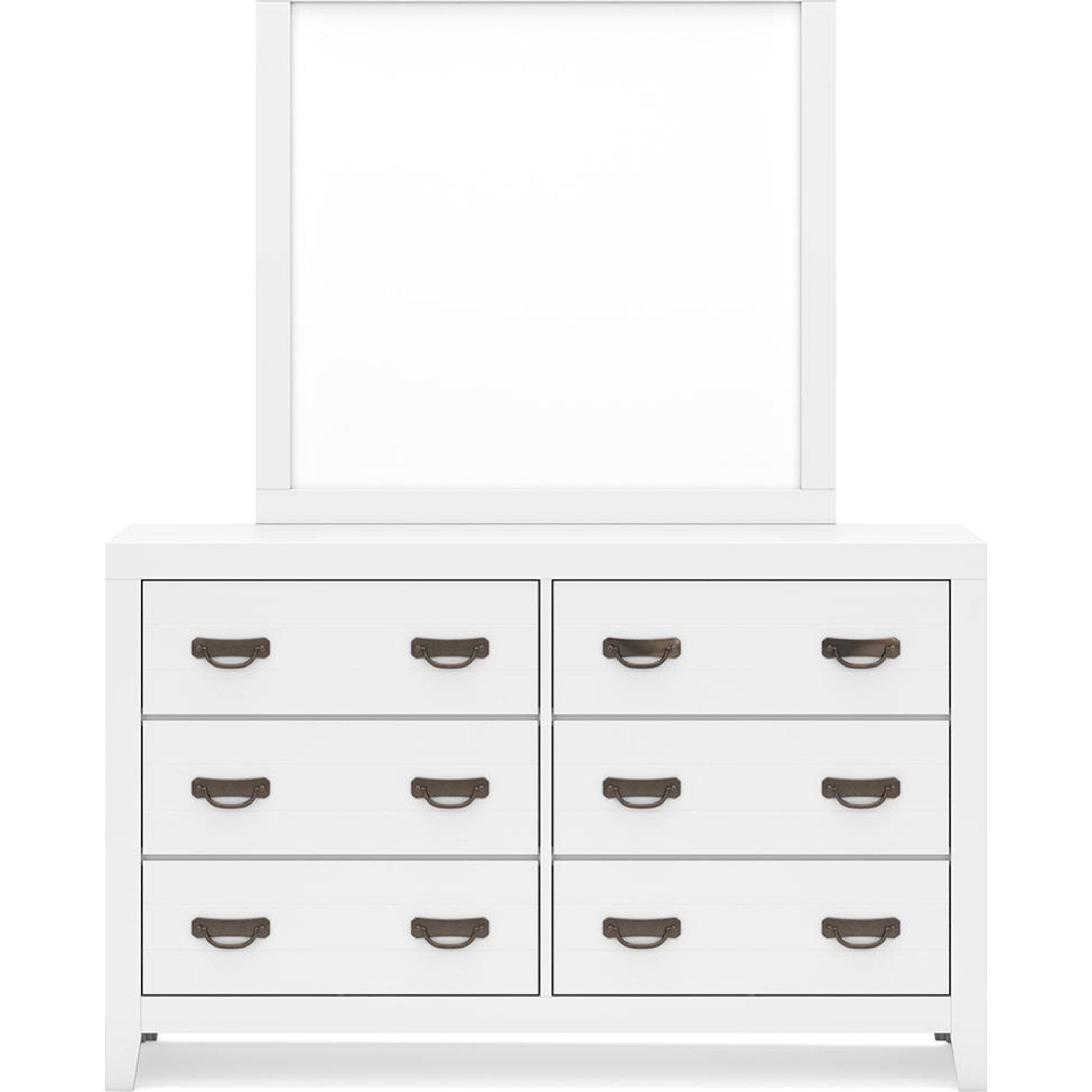 Chambre à coucher Binterglen 6 pièces avec deux lits jumeaux - Blanc