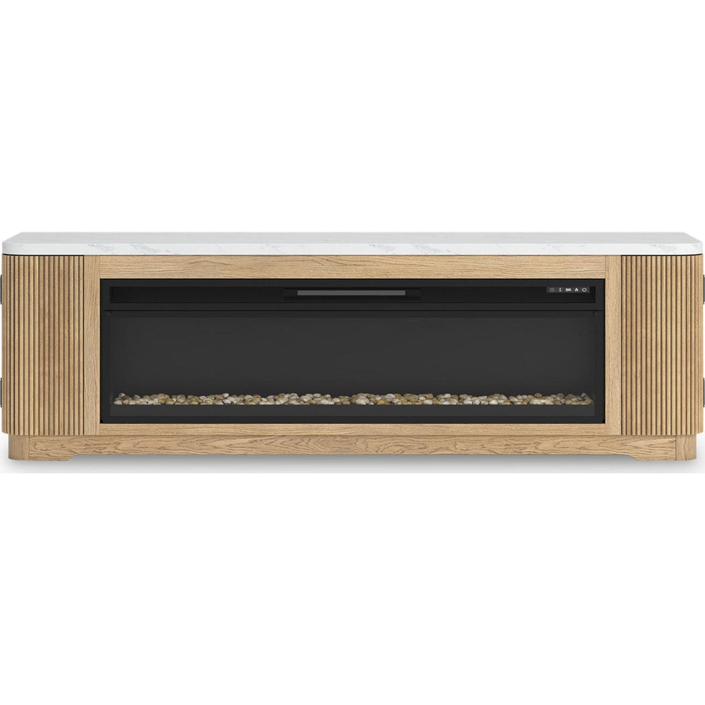 Meuble TV Camdill avec cheminée - Marron clair