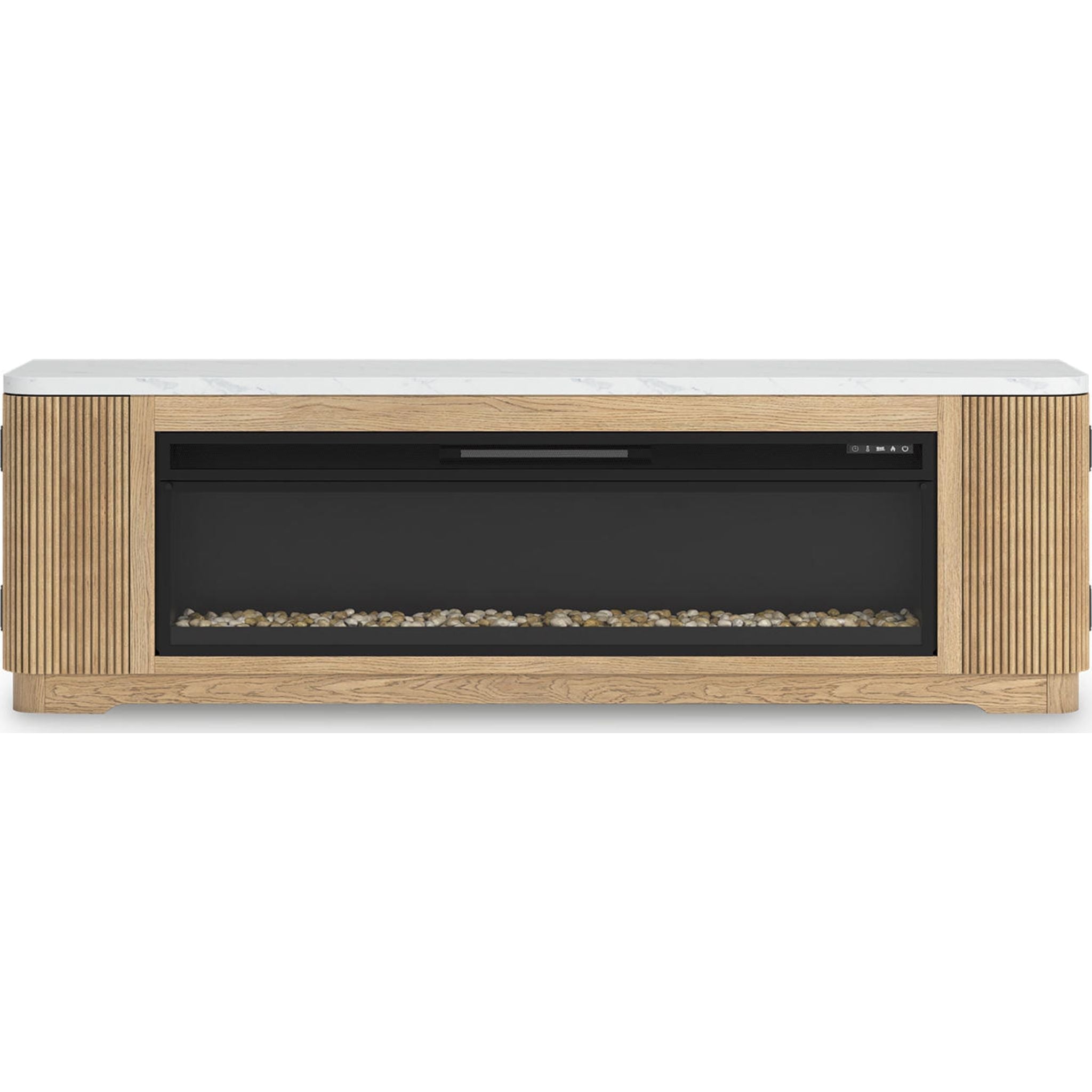 Meuble TV Camdill avec cheminée - Marron clair