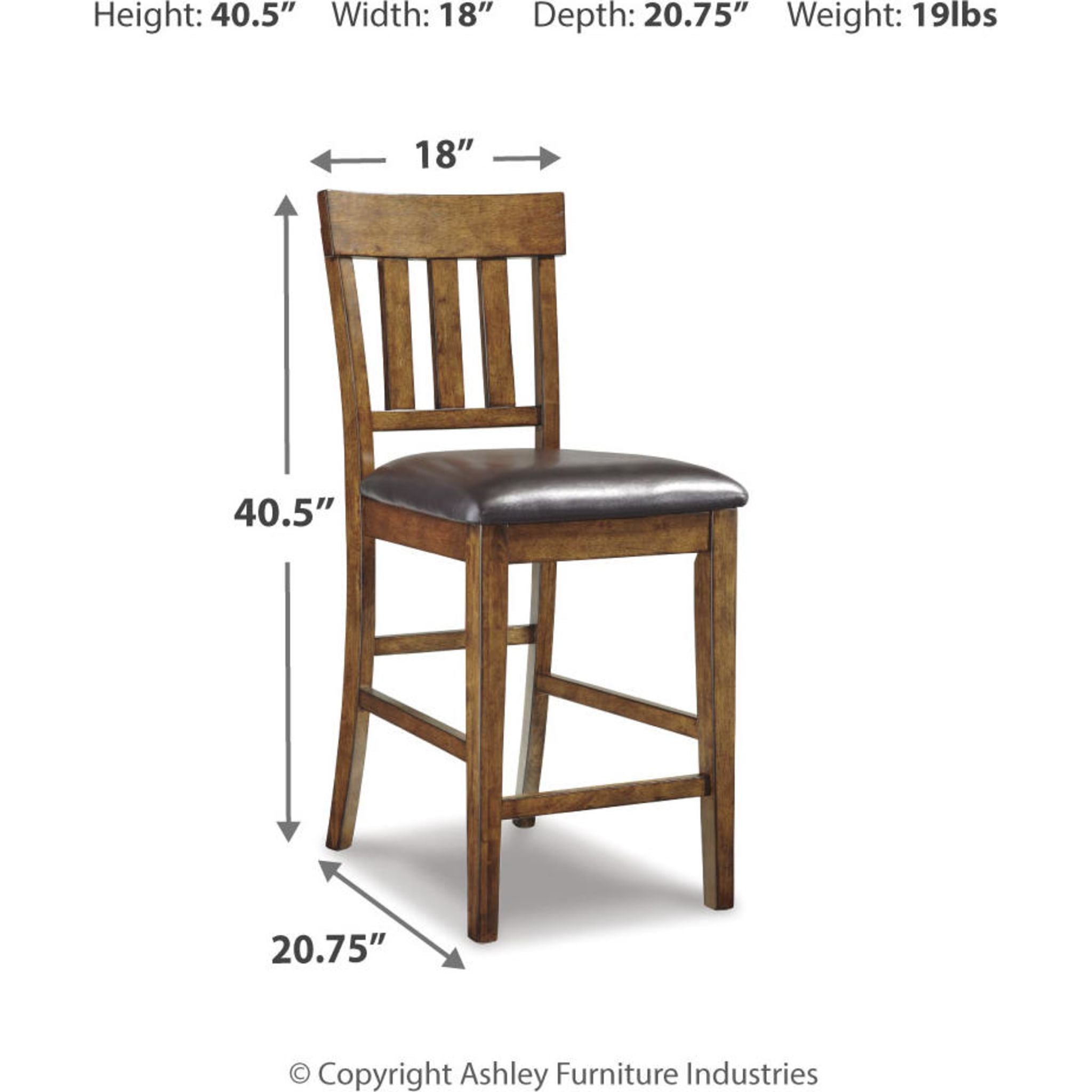 Tabouret de bar Ralene - Brun moyen - (D594-124)