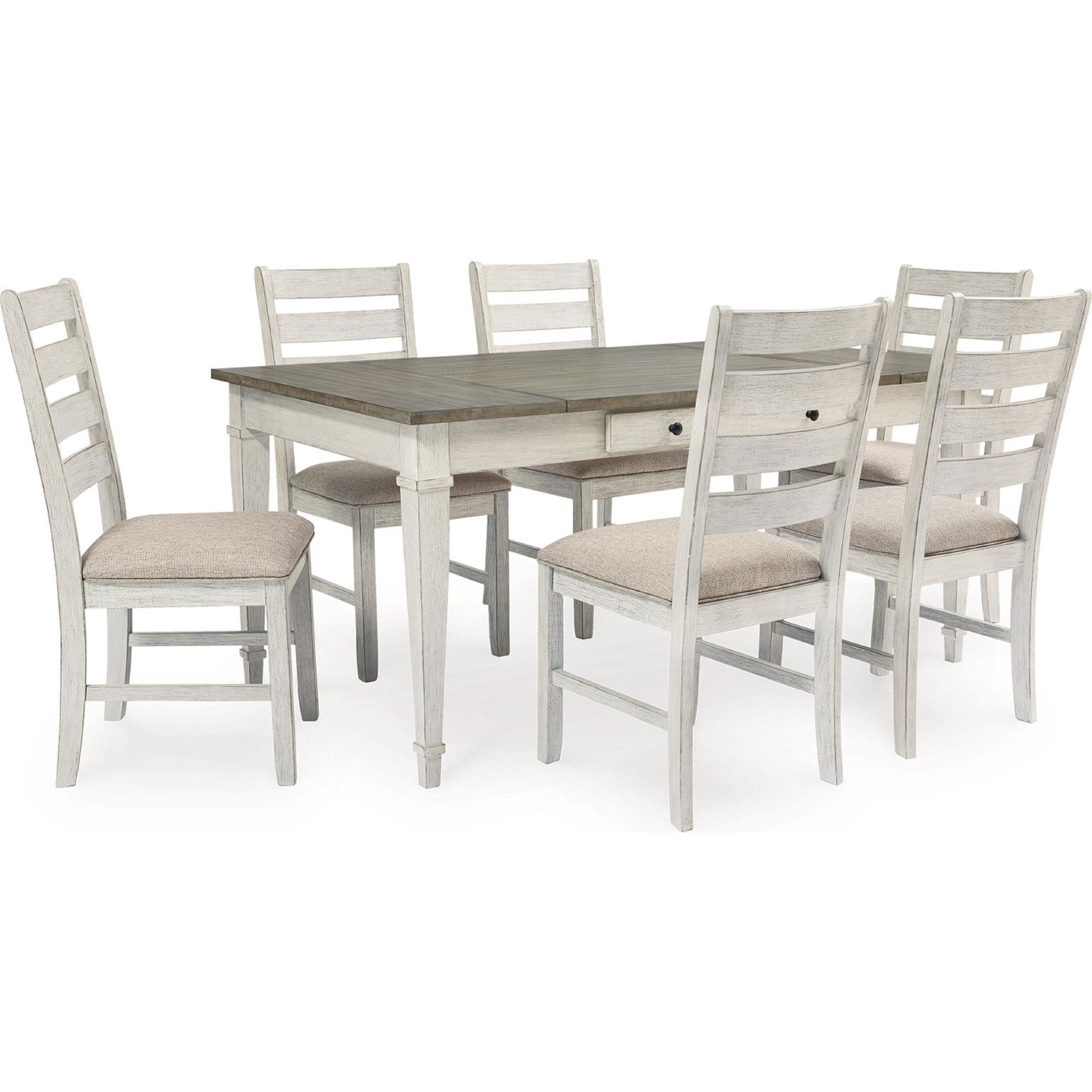 Table à manger Skempton - Blanc/Marron clair - (D394-25)