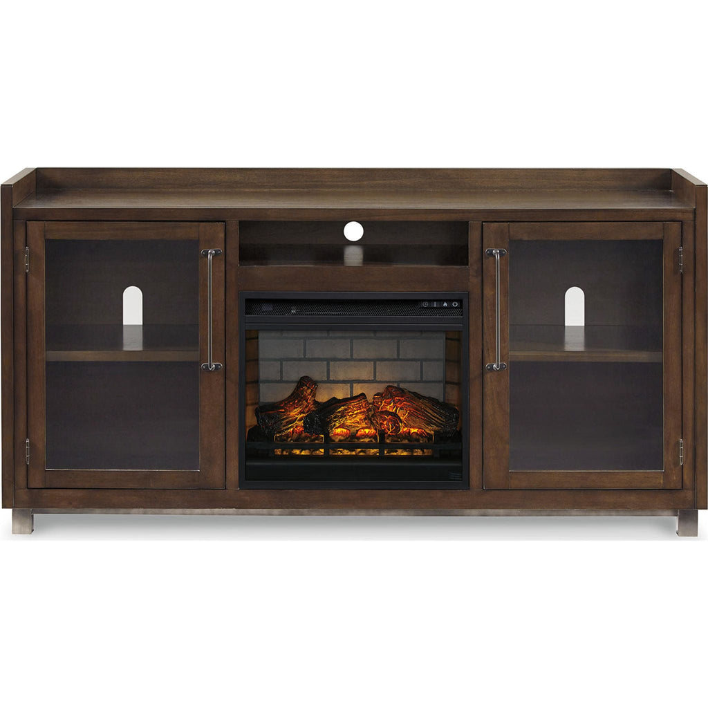 Meuble TV Starmore avec cheminée - Marron