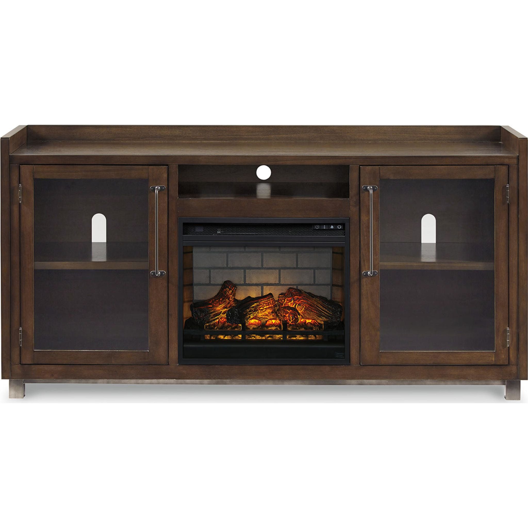 Meuble TV Starmore avec cheminée - Marron