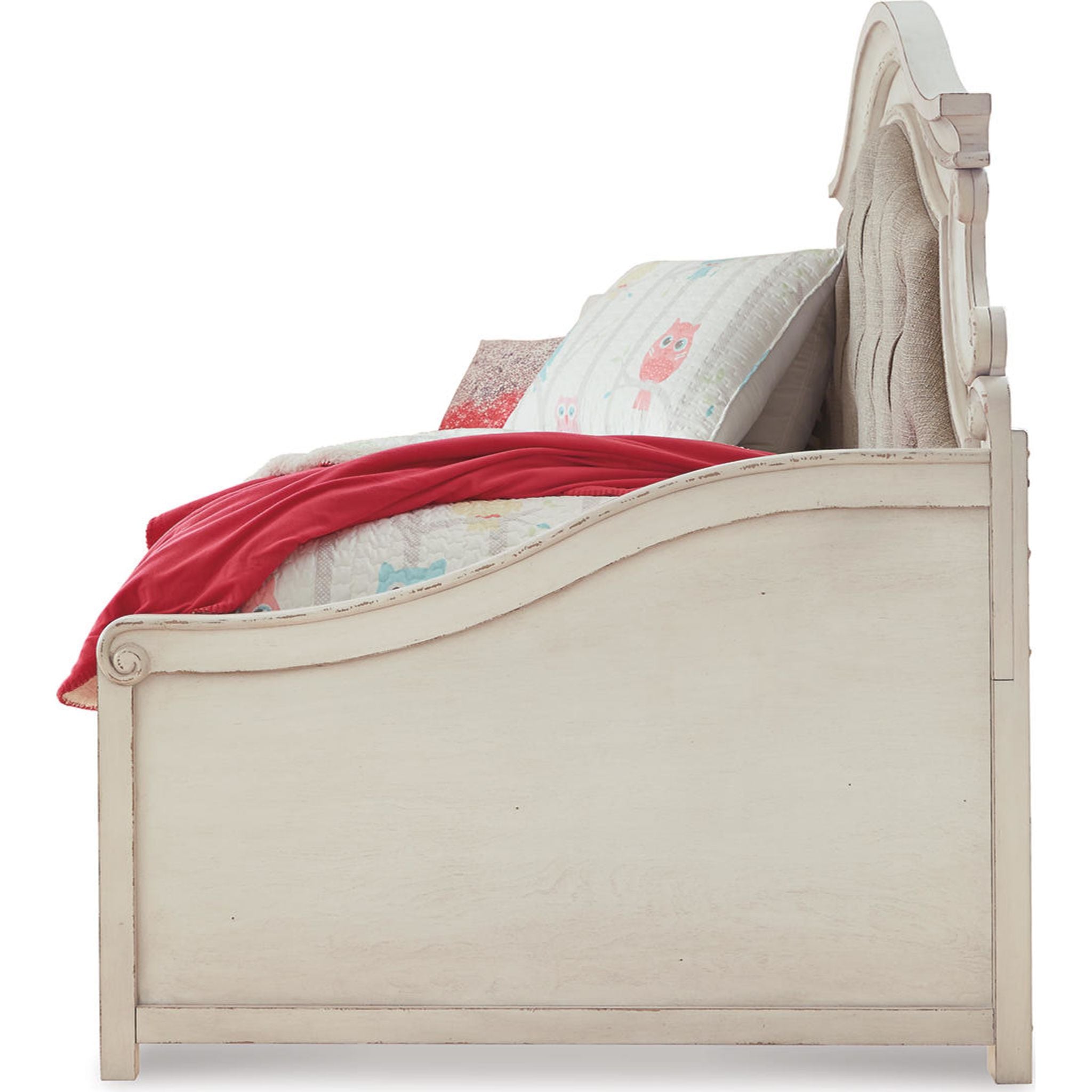 Lit de repos double Realyn - Blanc écaillé