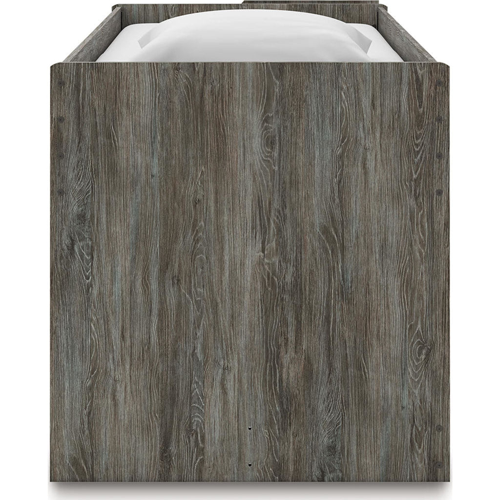 Lit mezzanine simple Frandern avec rangement - Gris