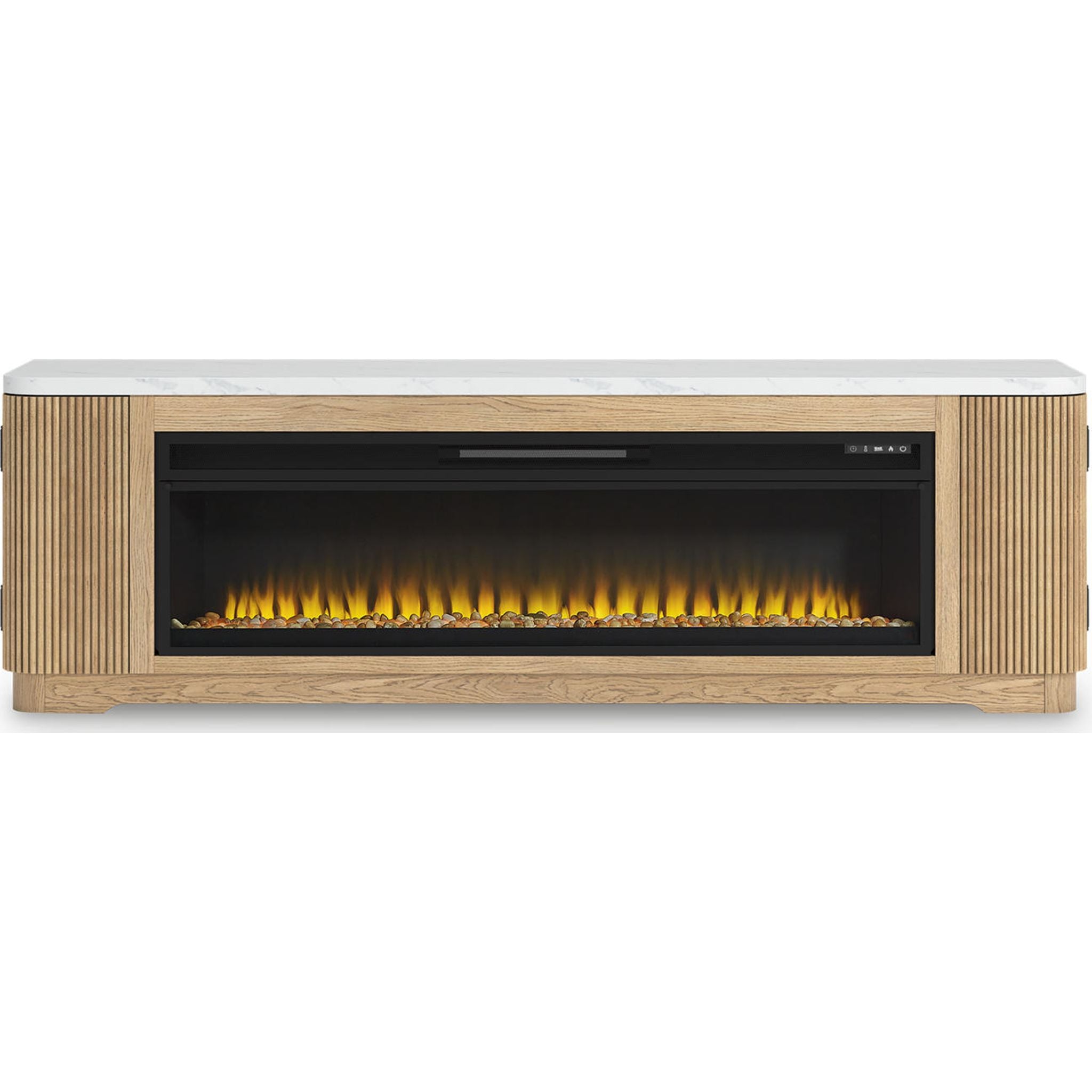 Meuble TV Camdill avec cheminée - Marron clair