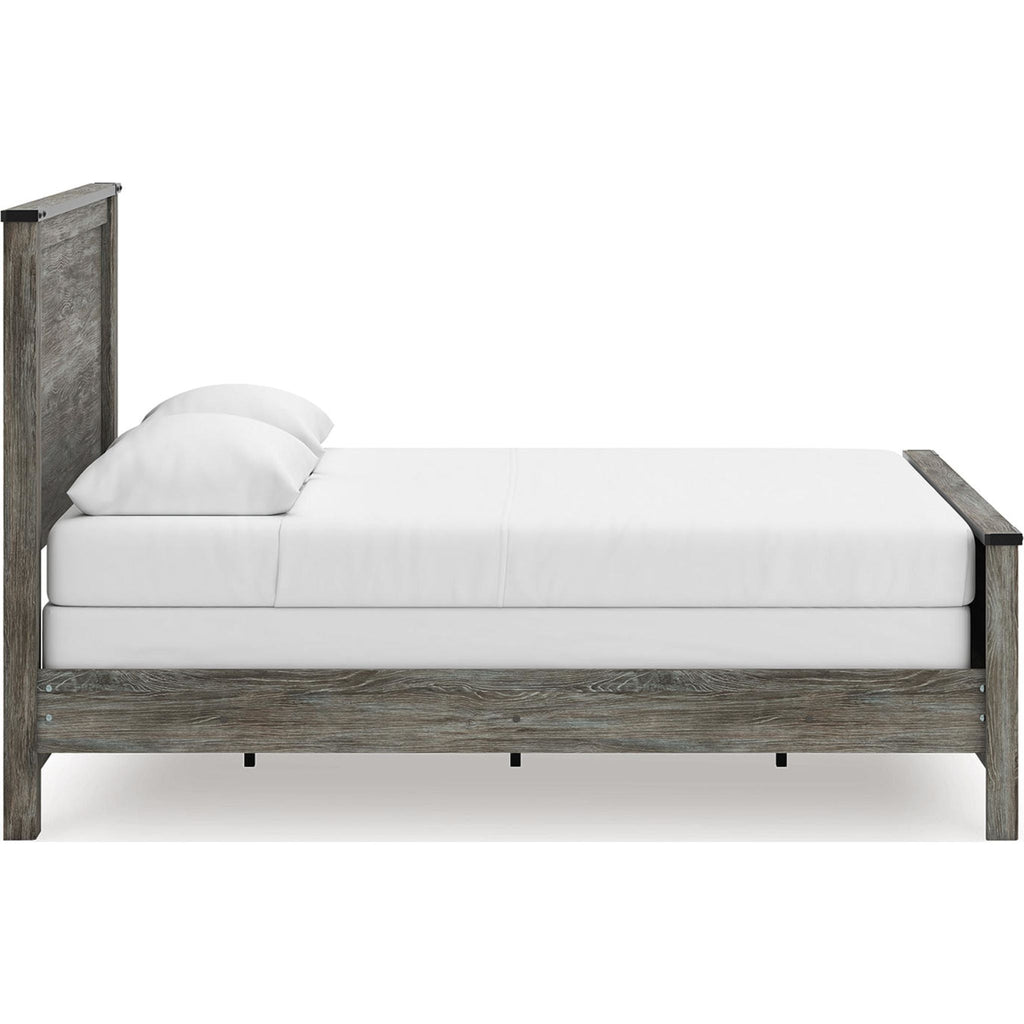 Lit à panneaux Queen Frandern - Noir/Gris