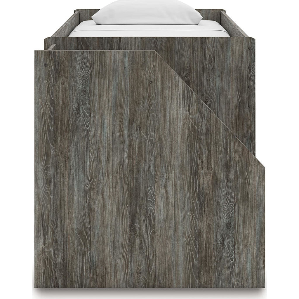 Lit mezzanine simple Frandern avec rangement - Gris