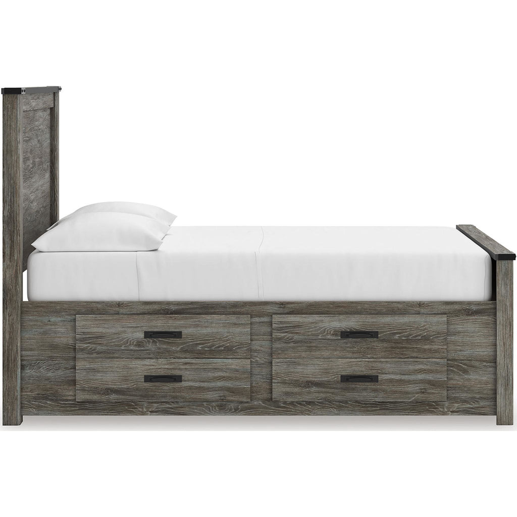 Lit de rangement complet Frandern - Noir/Gris