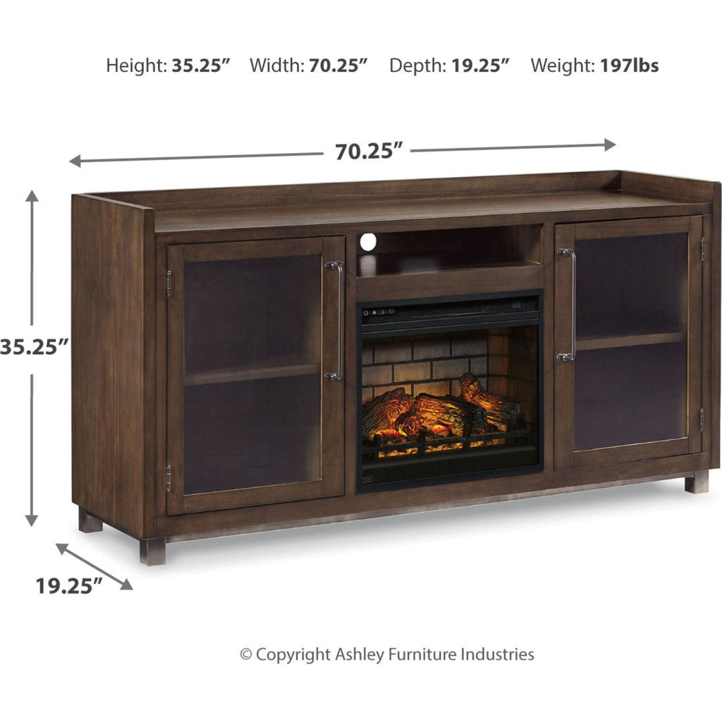 Meuble TV Starmore avec cheminée - Marron