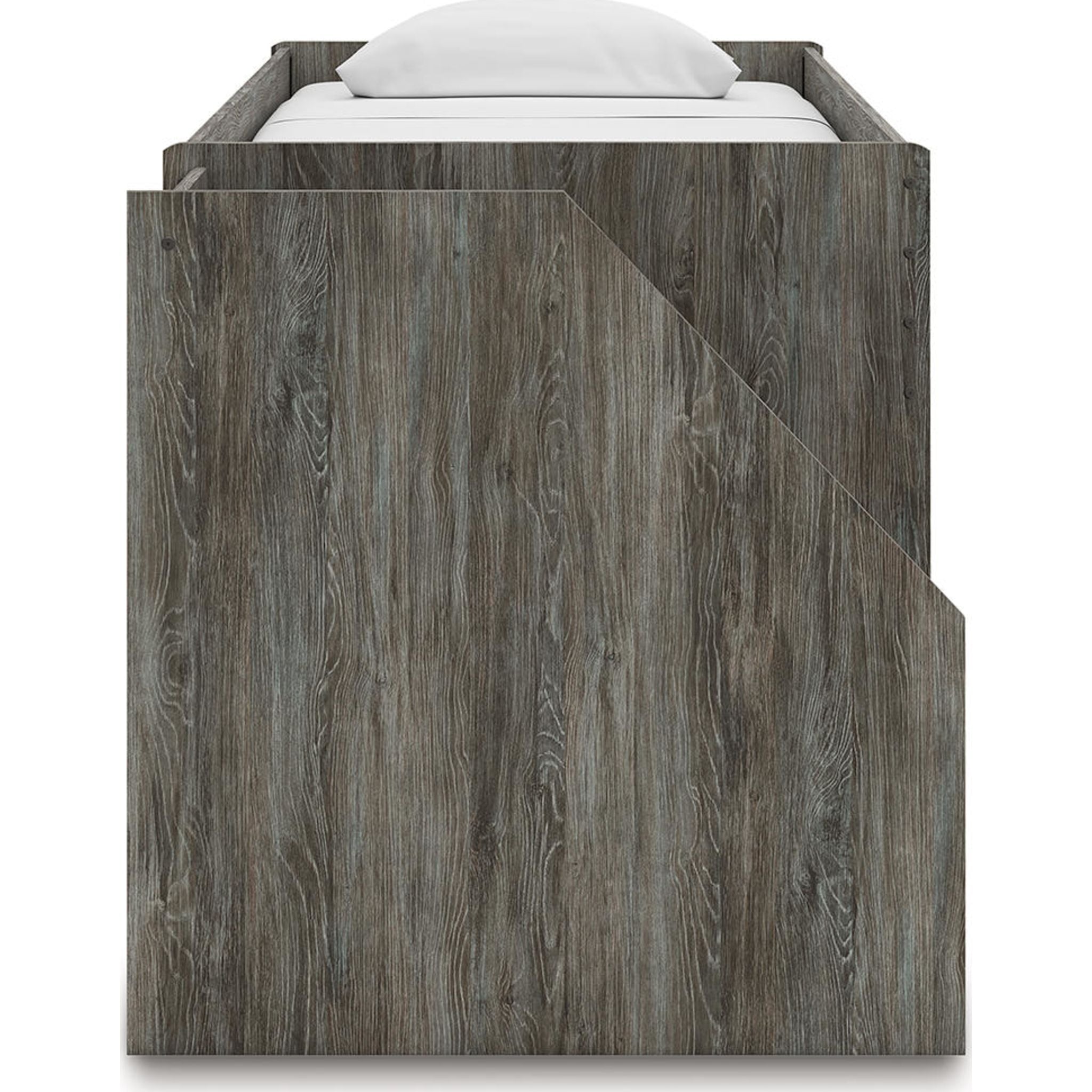 Lit mezzanine simple Frandern avec rangement - Gris