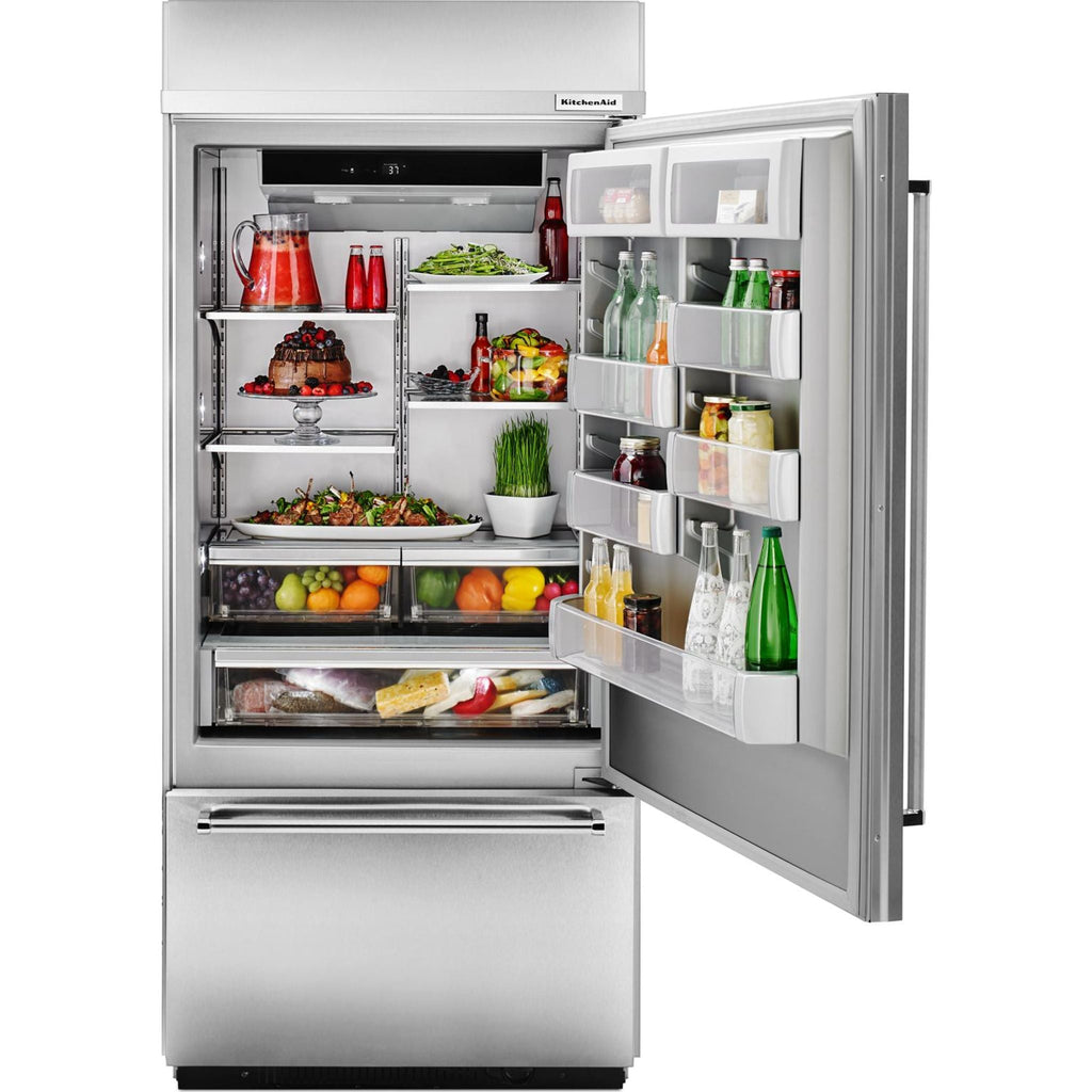 Réfrigérateur à congélateur inférieur KitchenAid (KBBR306ESS) - Acier inoxydable