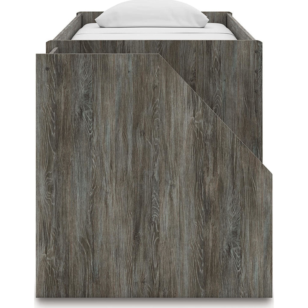 Lit mezzanine simple Frandern avec rangement - Gris