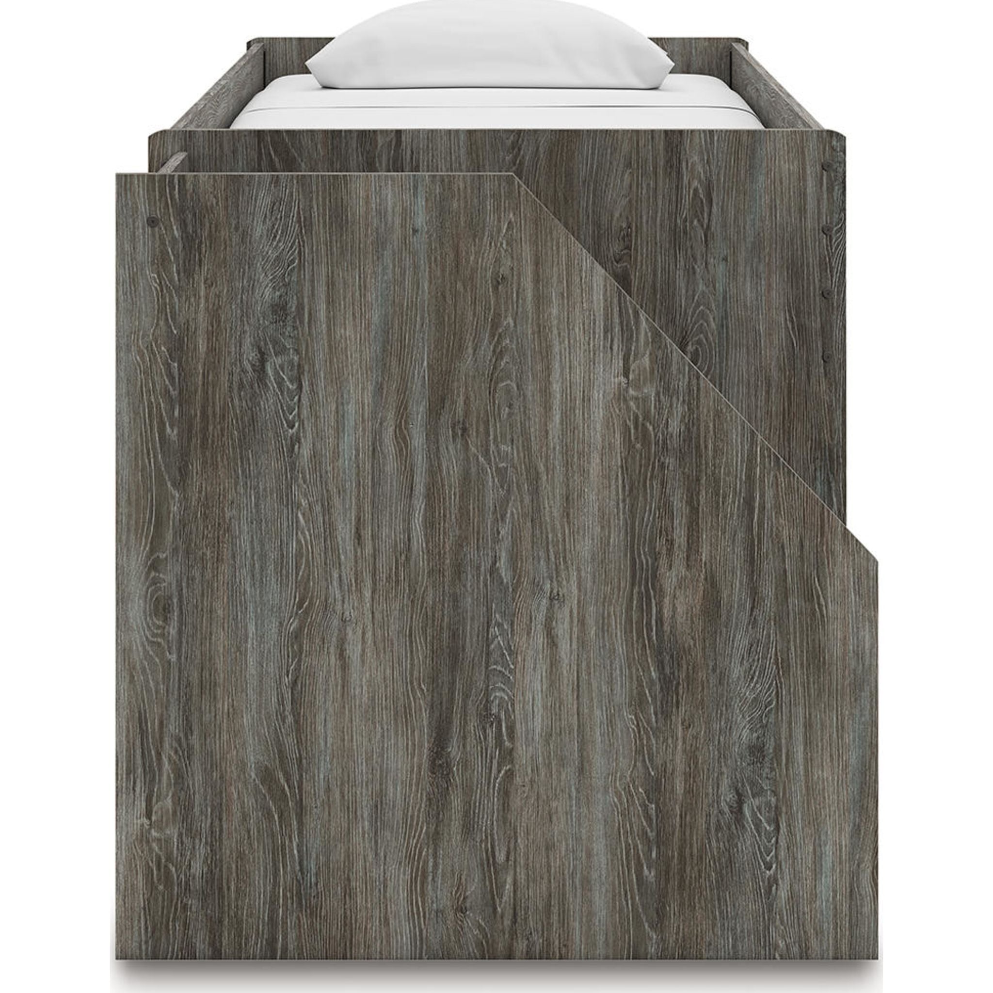 Lit mezzanine simple Frandern avec rangement - Gris