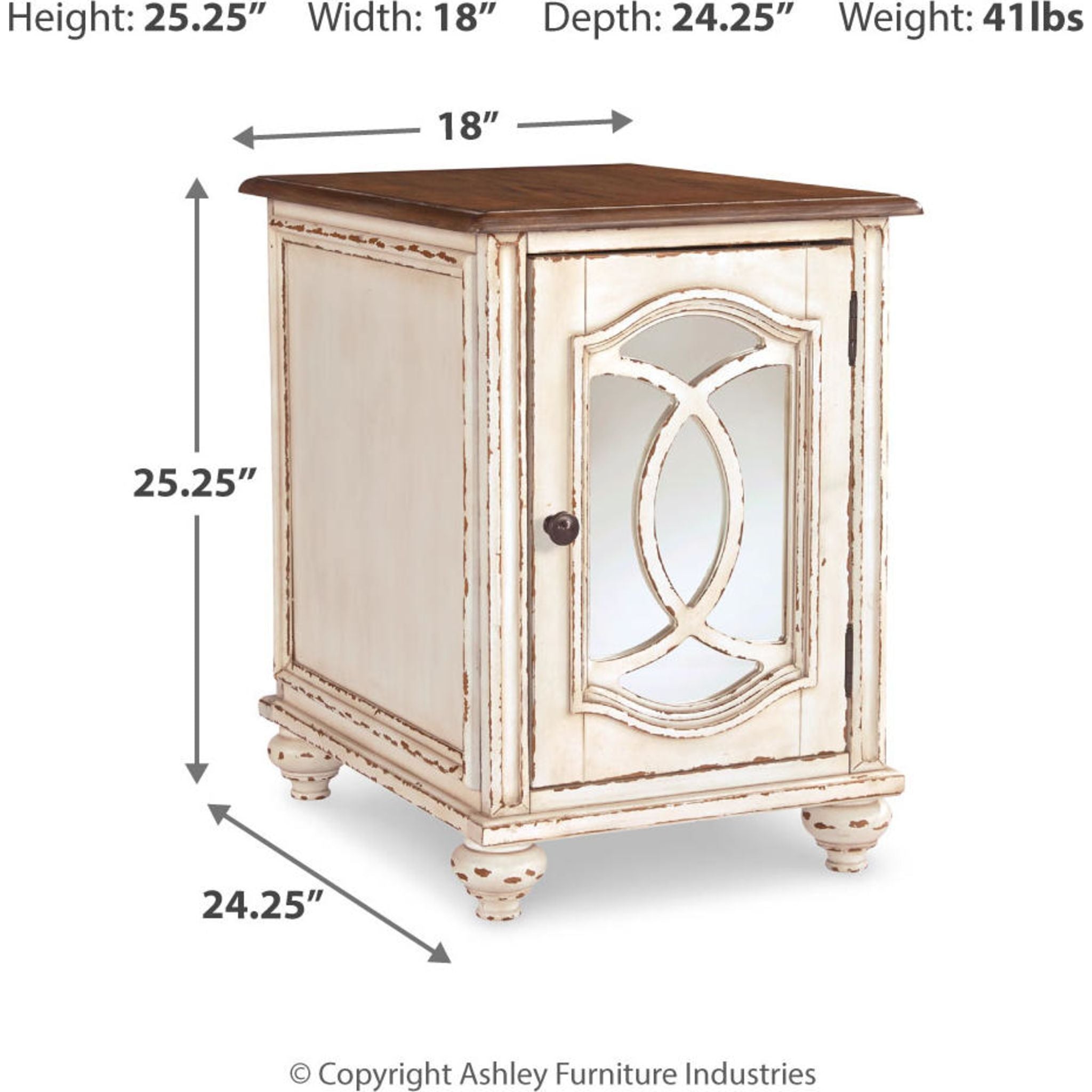 Table d'appoint Meinertz Chair - Blanc/Marron